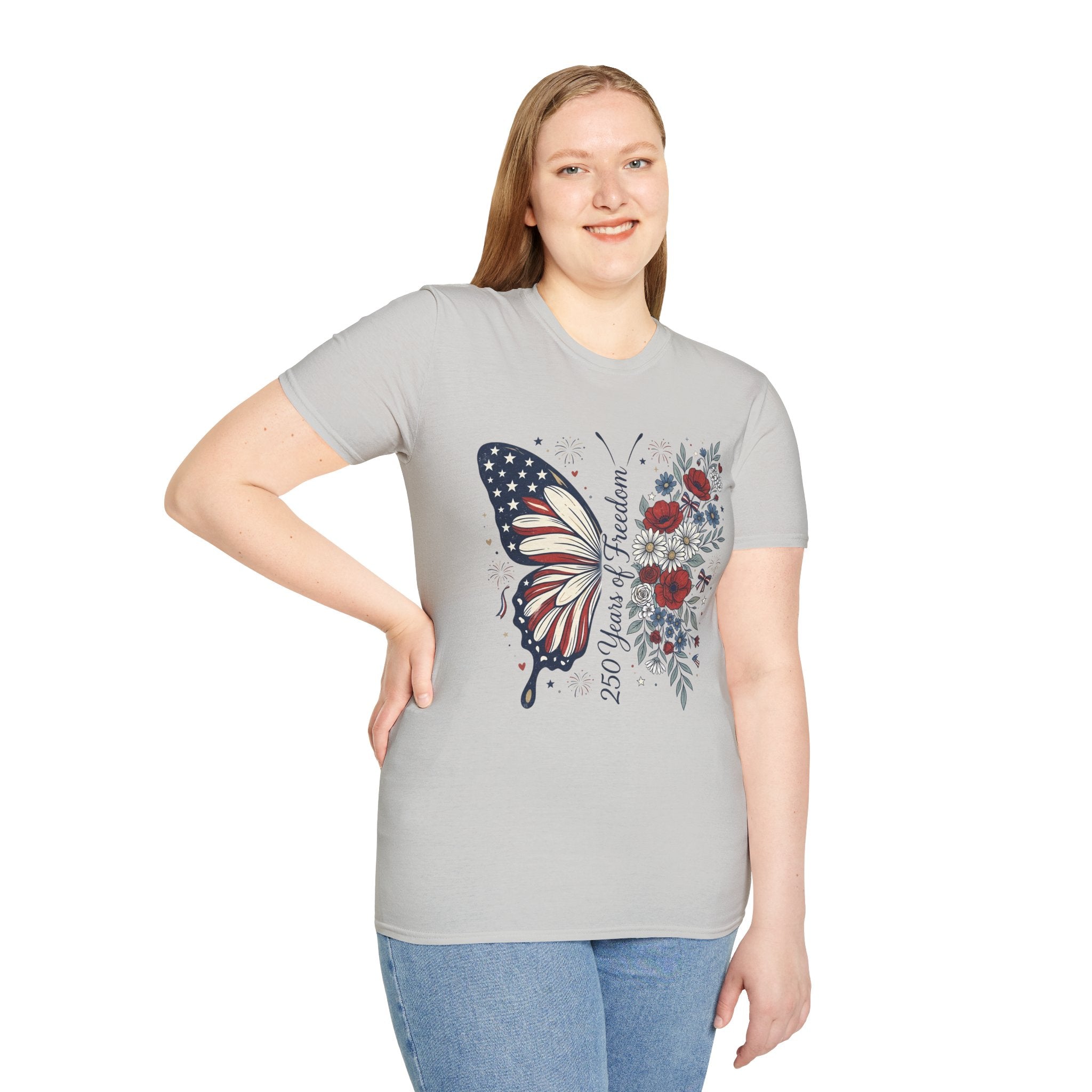 Patriotic Butterfly T-Shirt — 4th of July Freedom Floral Tee