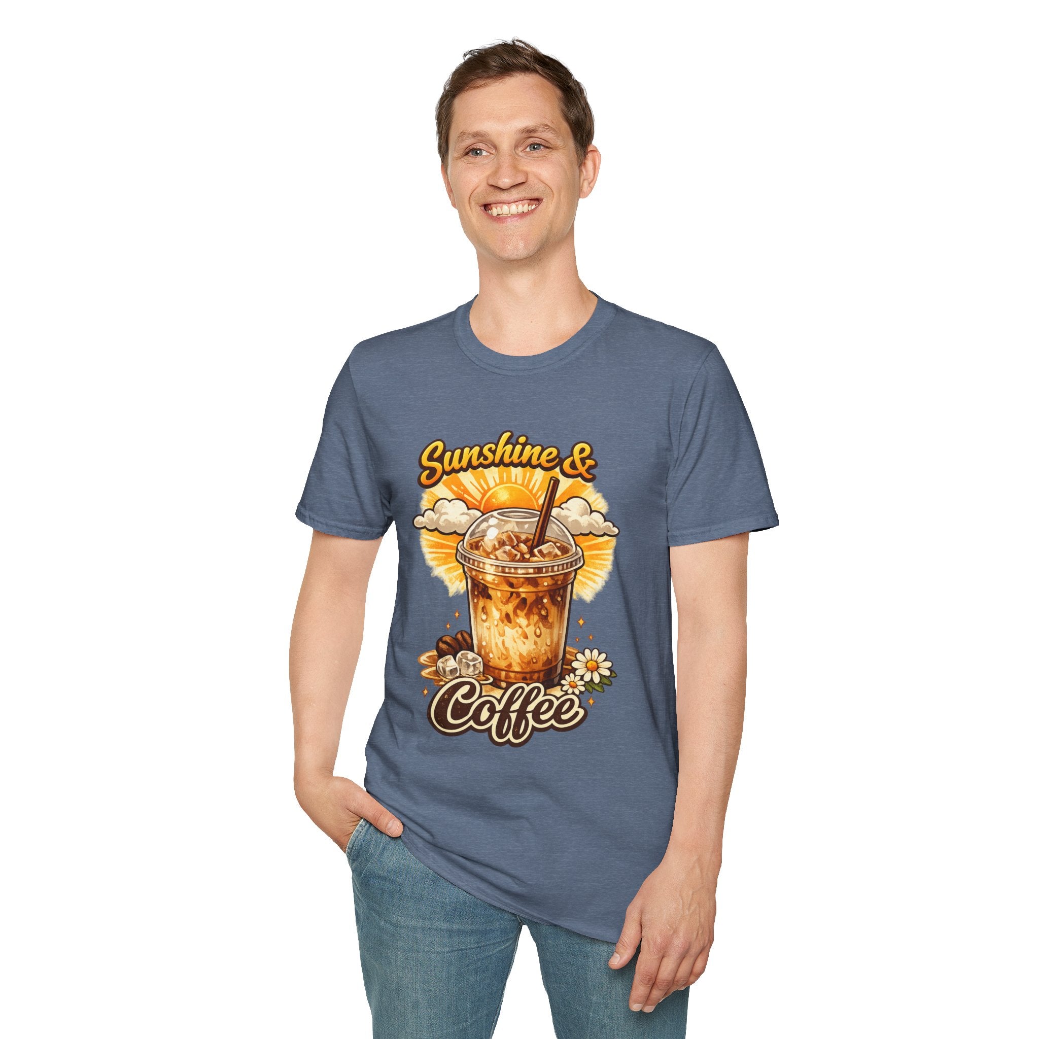 Sunshine & Iced Coffee T-Shirt — Summer Cafe Vibes Tee
