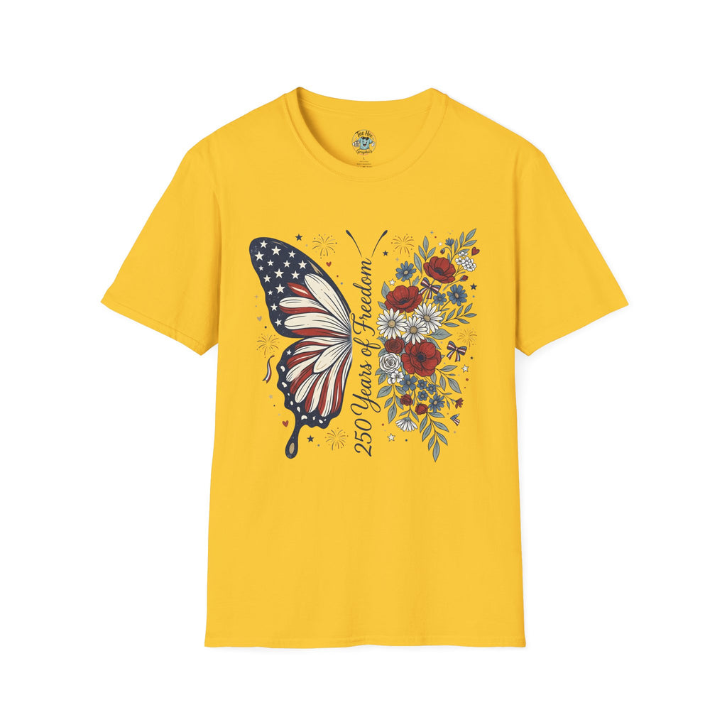 Patriotic Butterfly T-Shirt — 4th of July Freedom Floral Tee