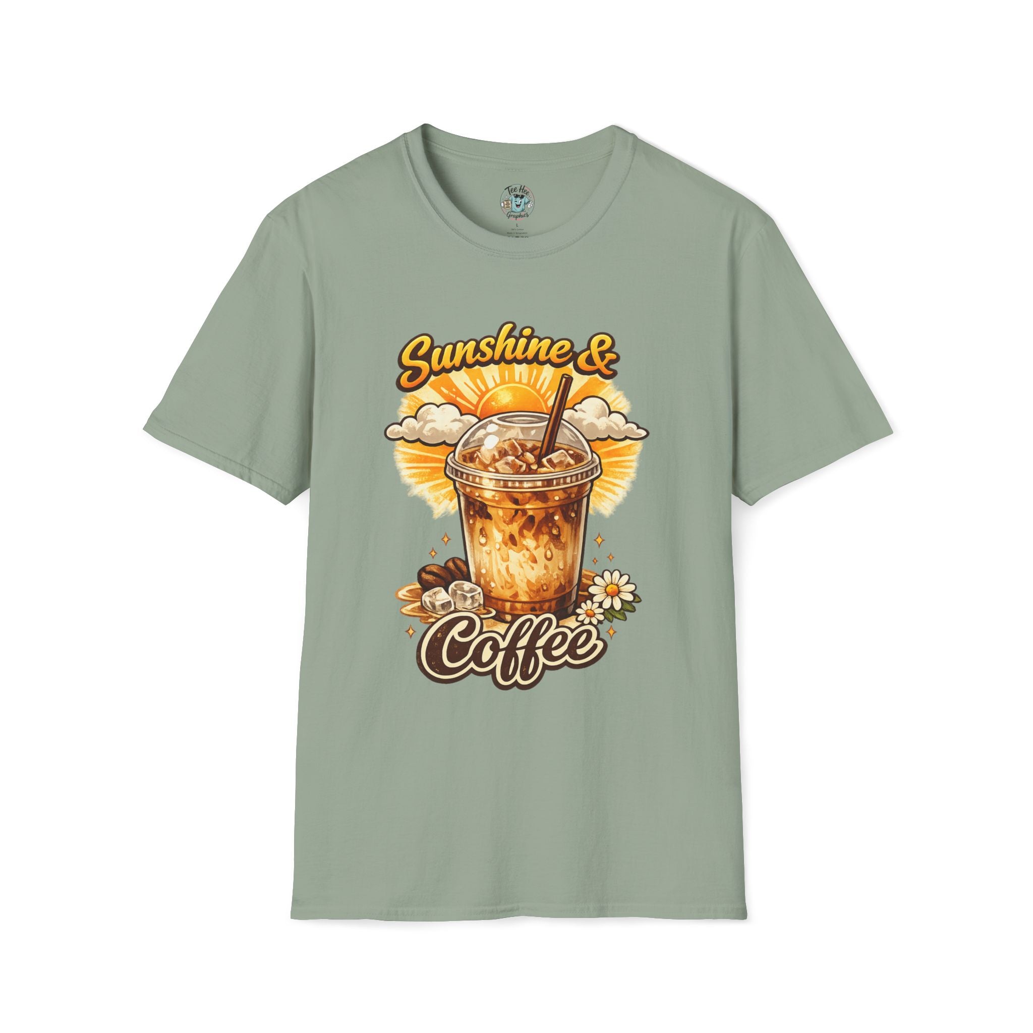 Sunshine & Iced Coffee T-Shirt — Summer Cafe Vibes Tee