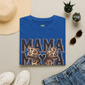 Mama Leopard Bow T‑Shirt — Mama Graphic Tee with Leopard Print Bow