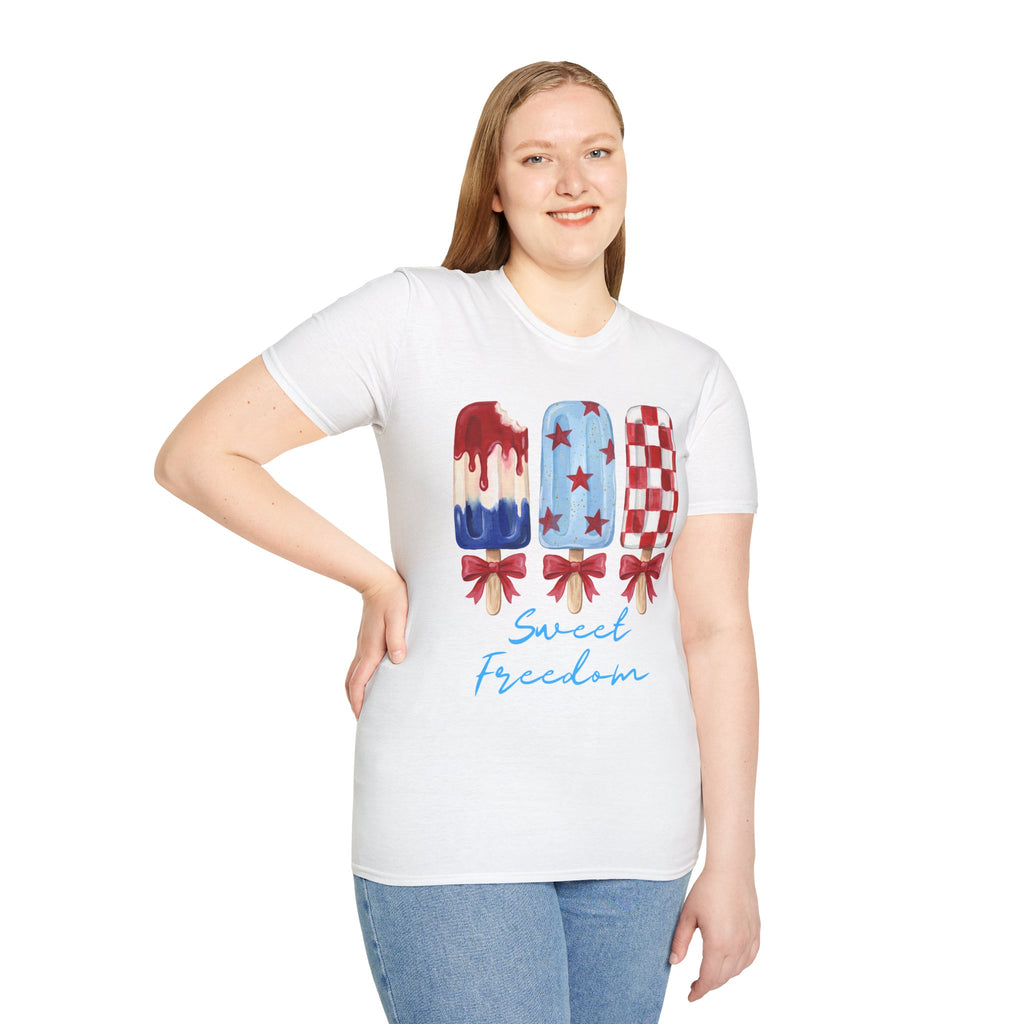 Sweet Freedom Popsicle T-Shirt — Red, White & Blue Stars