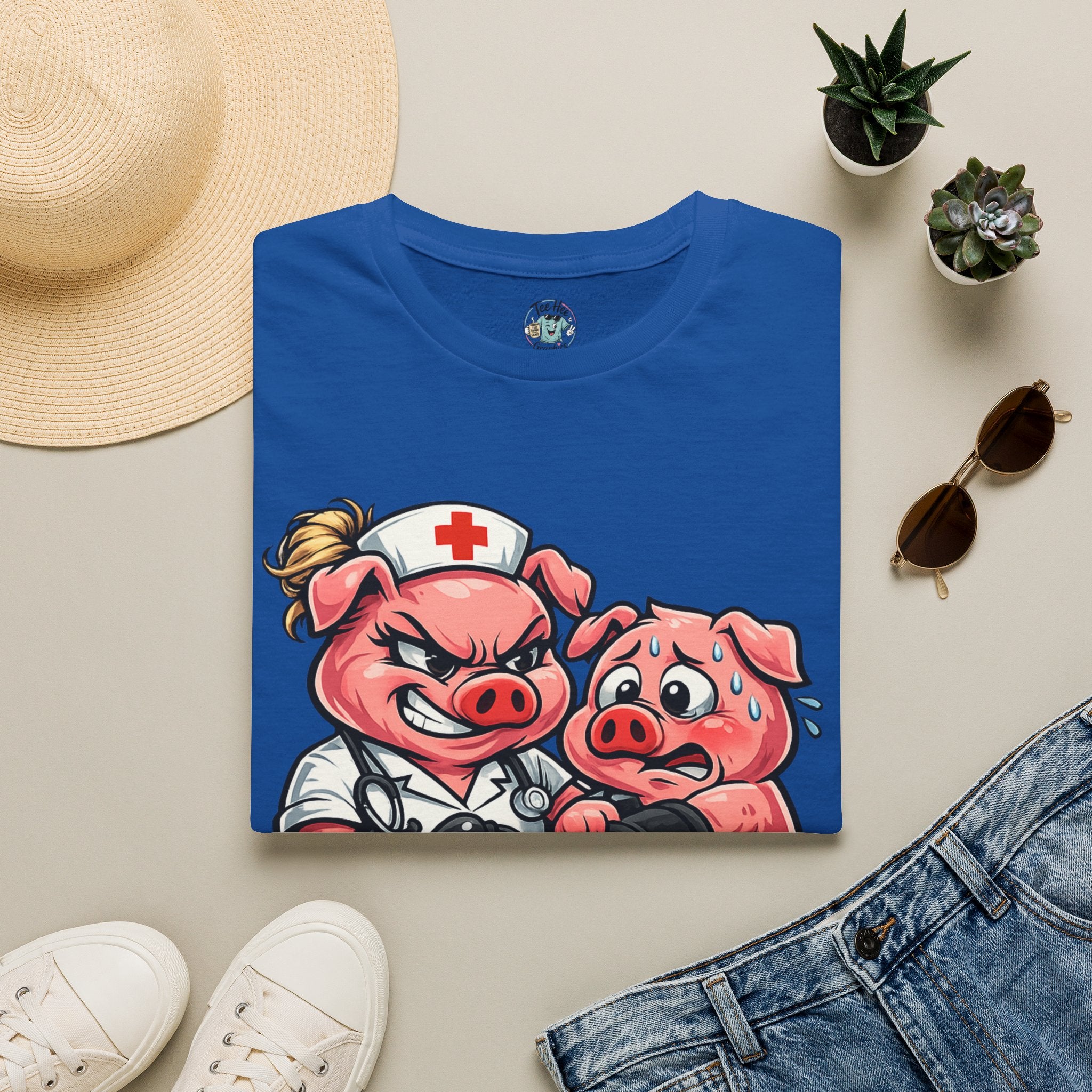 Cuff 'Em' Nurse Pig Graphic Tee