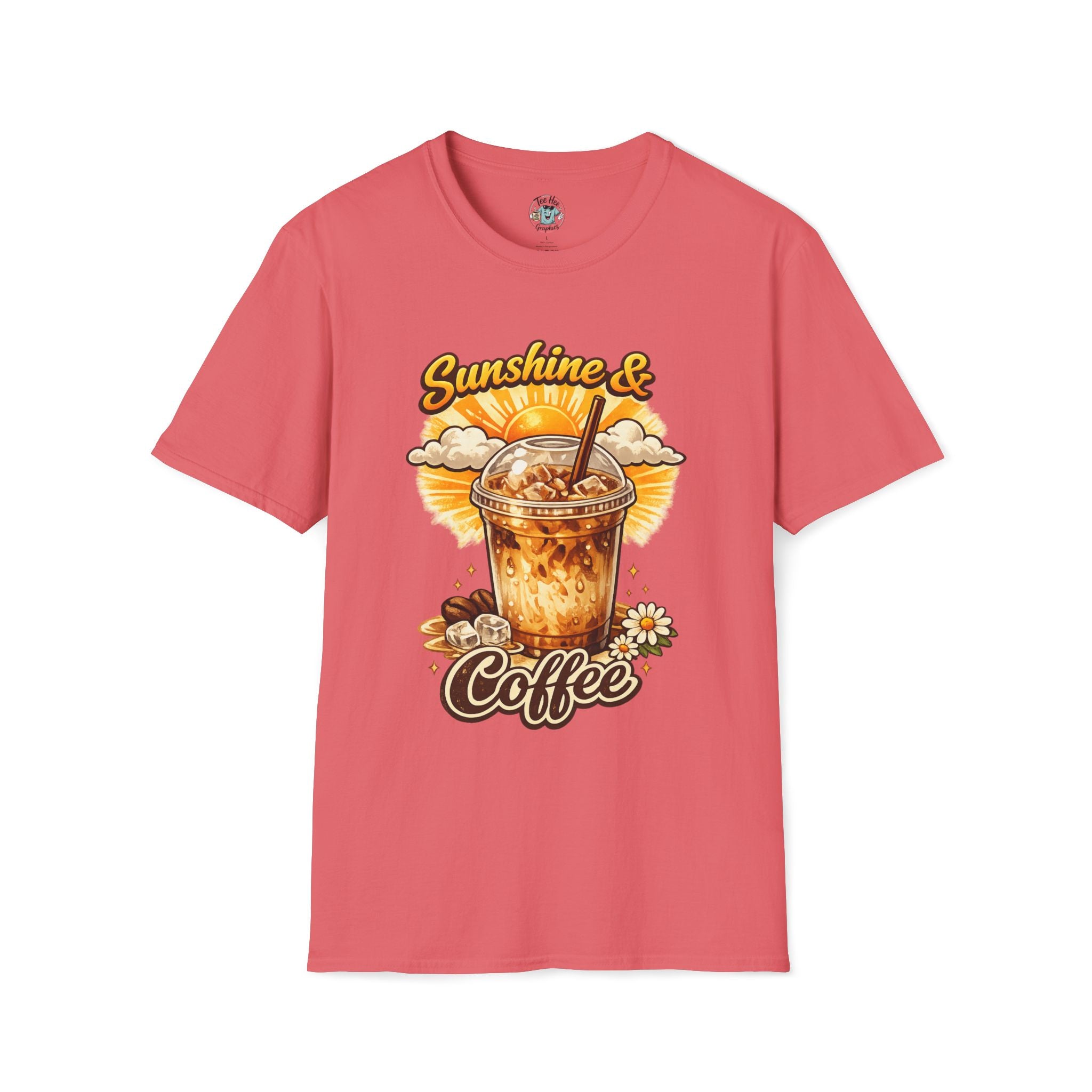 Sunshine & Iced Coffee T-Shirt — Summer Cafe Vibes Tee