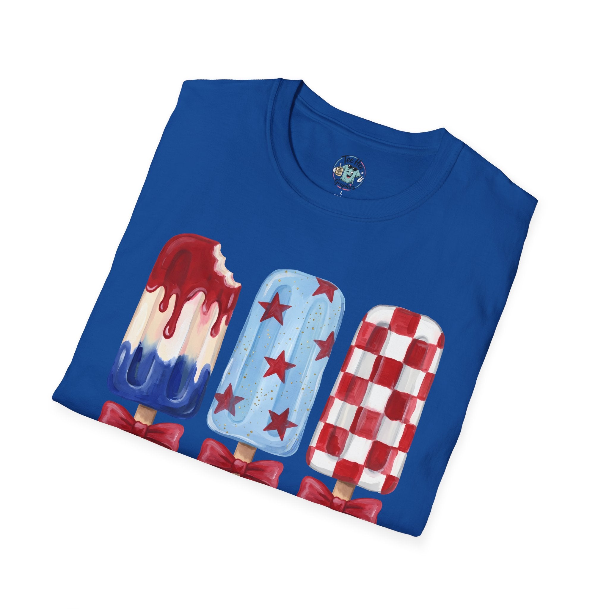 Sweet Freedom Popsicle T-Shirt — Red, White & Blue Stars