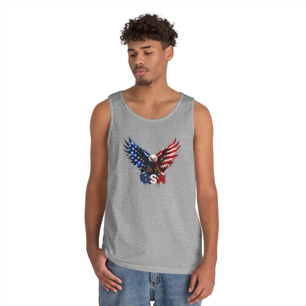 Patriotic USA Eagle Tank Top — Red, White & Blue American Flag Design
