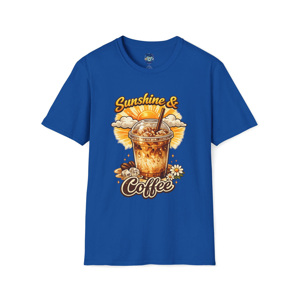 Sunshine & Iced Coffee T-Shirt — Summer Cafe Vibes Tee