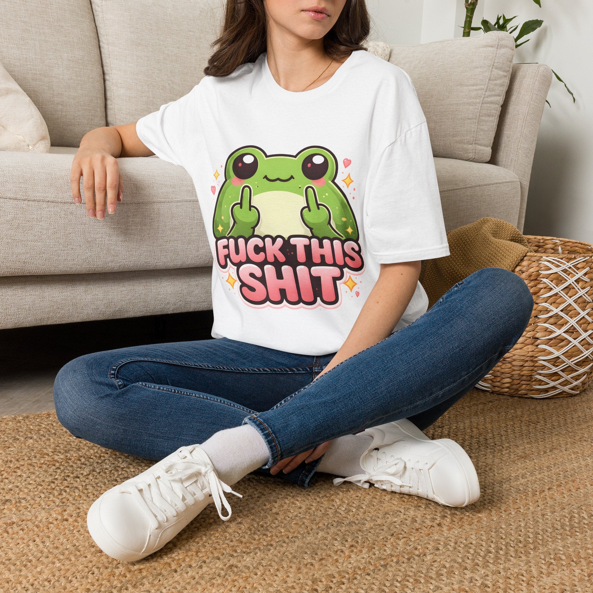 Fuck This Shit Cute Frog T-Shirt — Funny Frog Graphic Tee