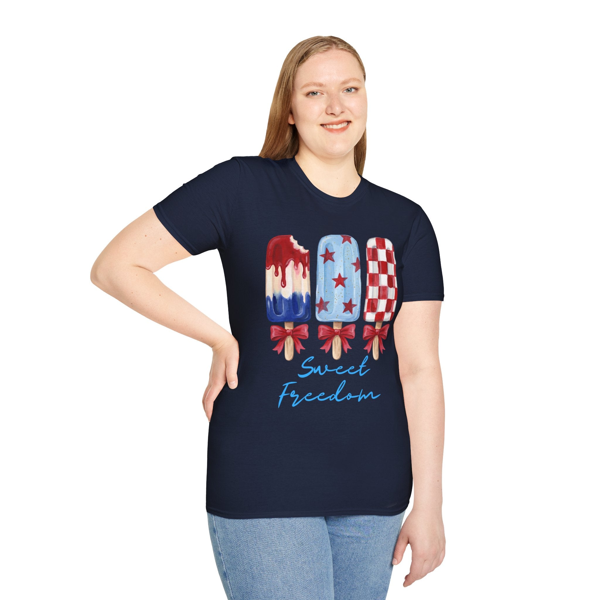 Sweet Freedom Popsicle T-Shirt — Red, White & Blue Stars