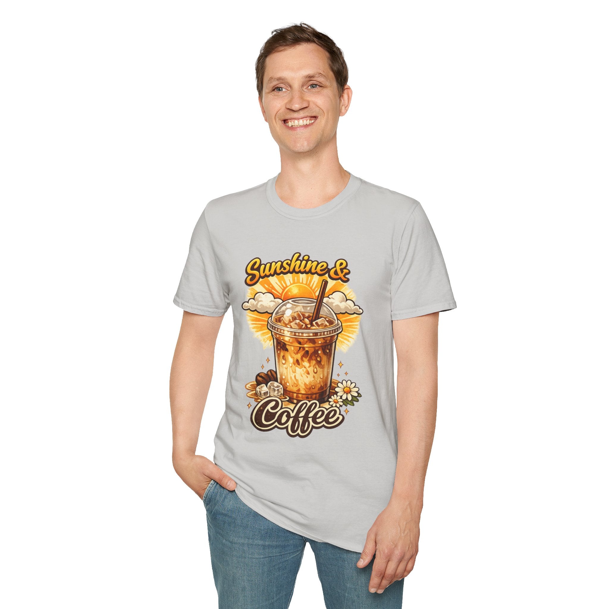 Sunshine & Iced Coffee T-Shirt — Summer Cafe Vibes Tee