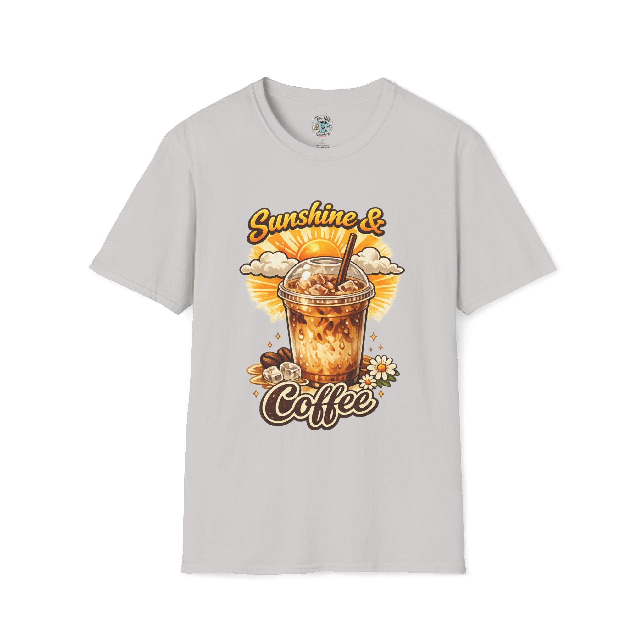 Sunshine & Iced Coffee T-Shirt — Summer Cafe Vibes Tee