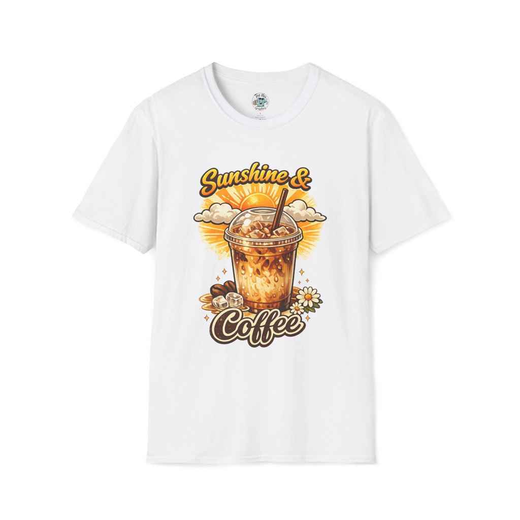 Sunshine & Iced Coffee T-Shirt — Summer Cafe Vibes Tee
