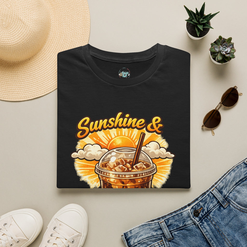 Sunshine & Iced Coffee T-Shirt — Summer Cafe Vibes Tee