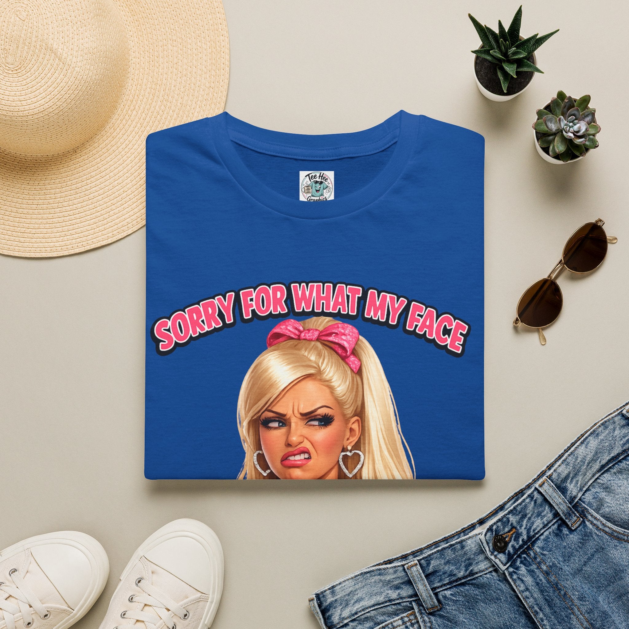 Graphic Tee — "Sorry For What My Face Does When You Talk" Sassy Barbie Vibe T-Shirt