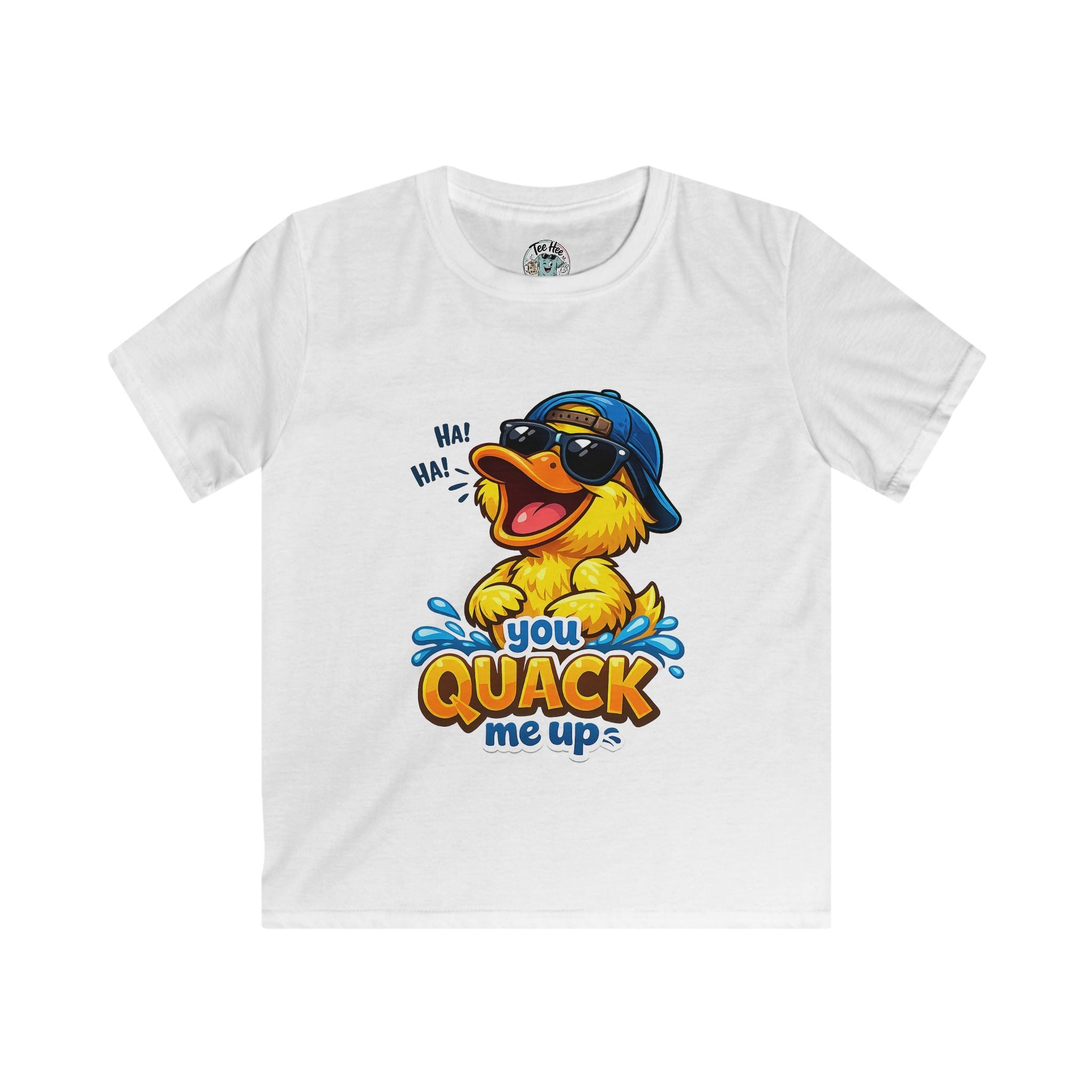 Kids Tee — "you QUACK me up" Funny Duck Graphic with Sunglasses & Hat