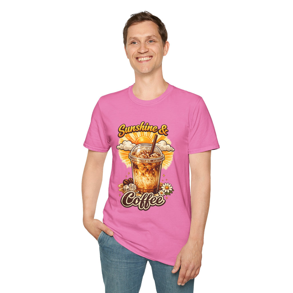 Sunshine & Iced Coffee T-Shirt — Summer Cafe Vibes Tee
