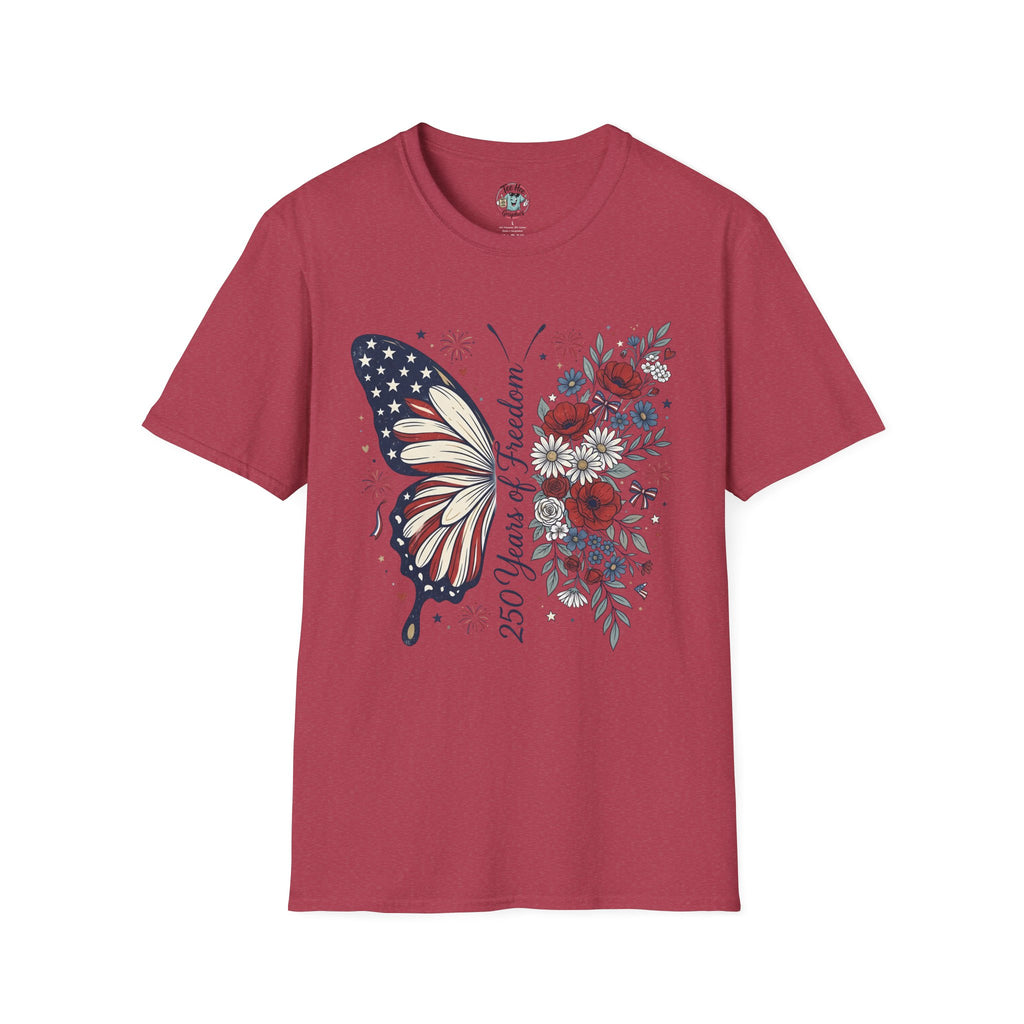 Patriotic Butterfly T-Shirt — 4th of July Freedom Floral Tee