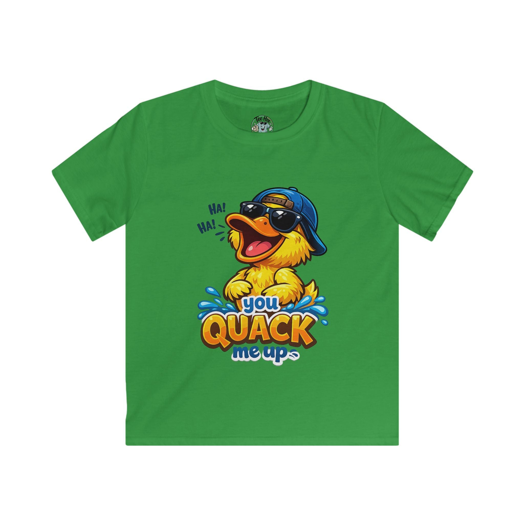 Kids Tee — "you QUACK me up" Funny Duck Graphic with Sunglasses & Hat