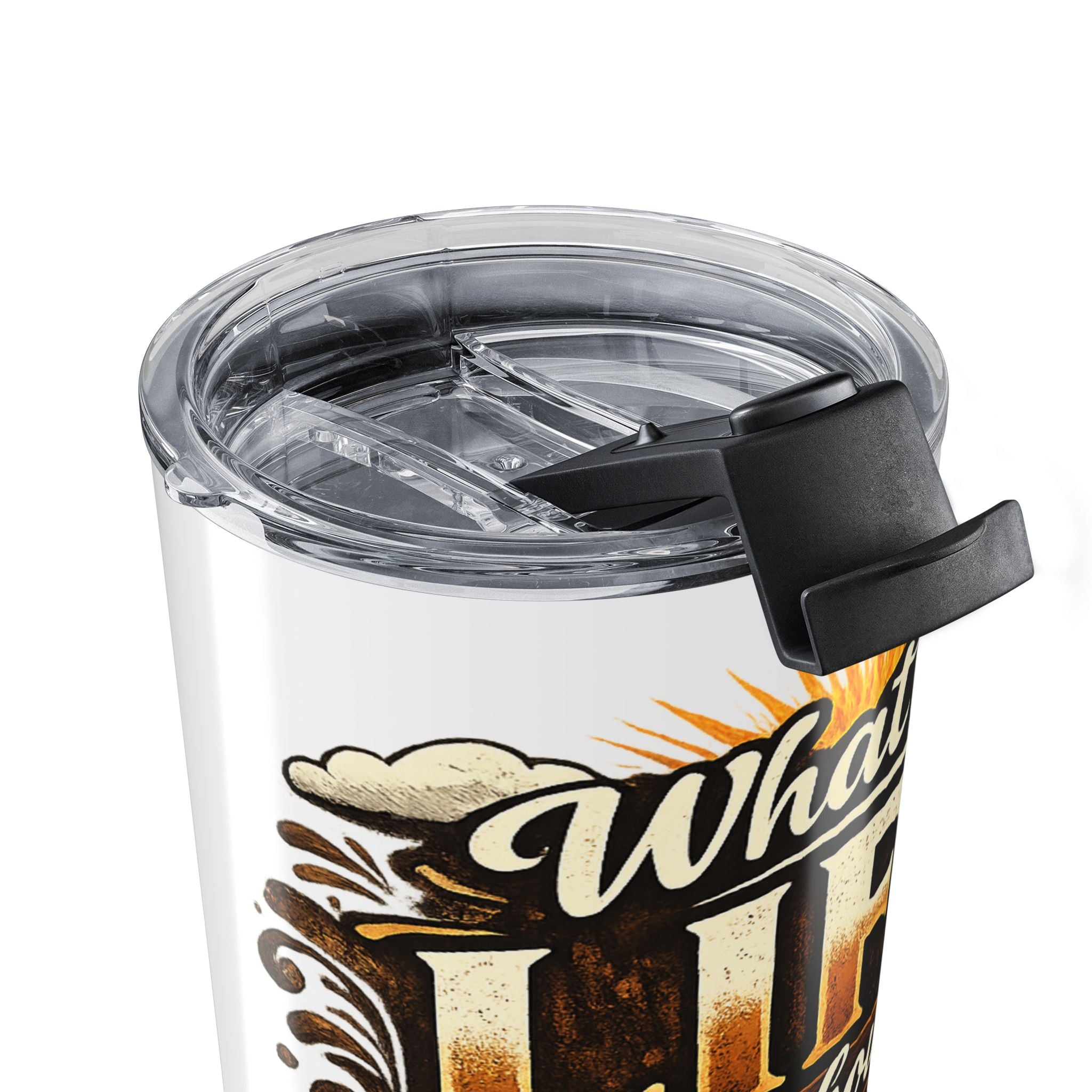 20oz Coffee Tumbler - "What Is Life Without Coffee" Insulated Travel Cup