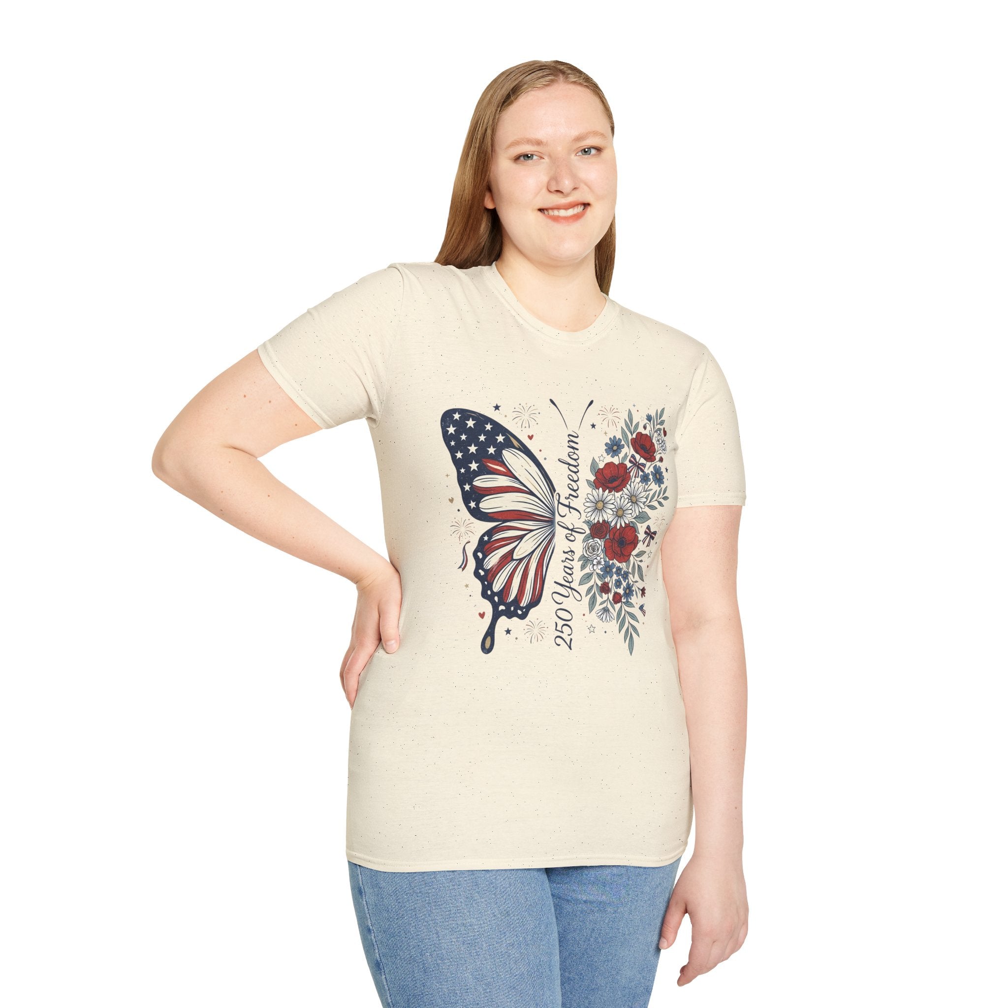 Patriotic Butterfly T-Shirt — 4th of July Freedom Floral Tee