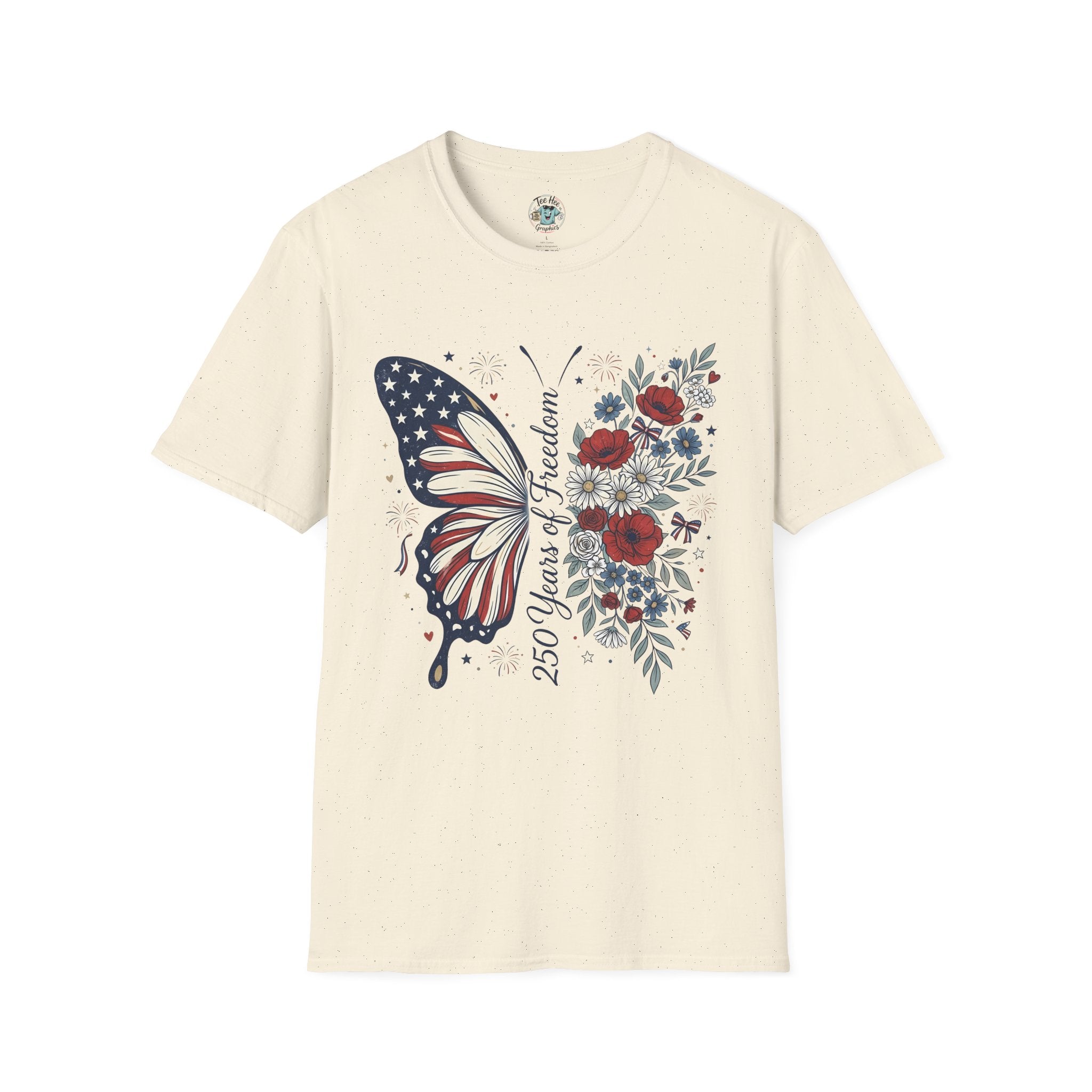 Patriotic Butterfly T-Shirt — 4th of July Freedom Floral Tee