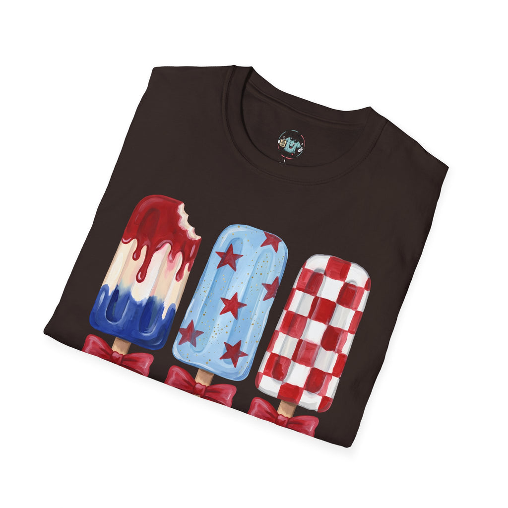 Sweet Freedom Popsicle T-Shirt — Red, White & Blue Stars