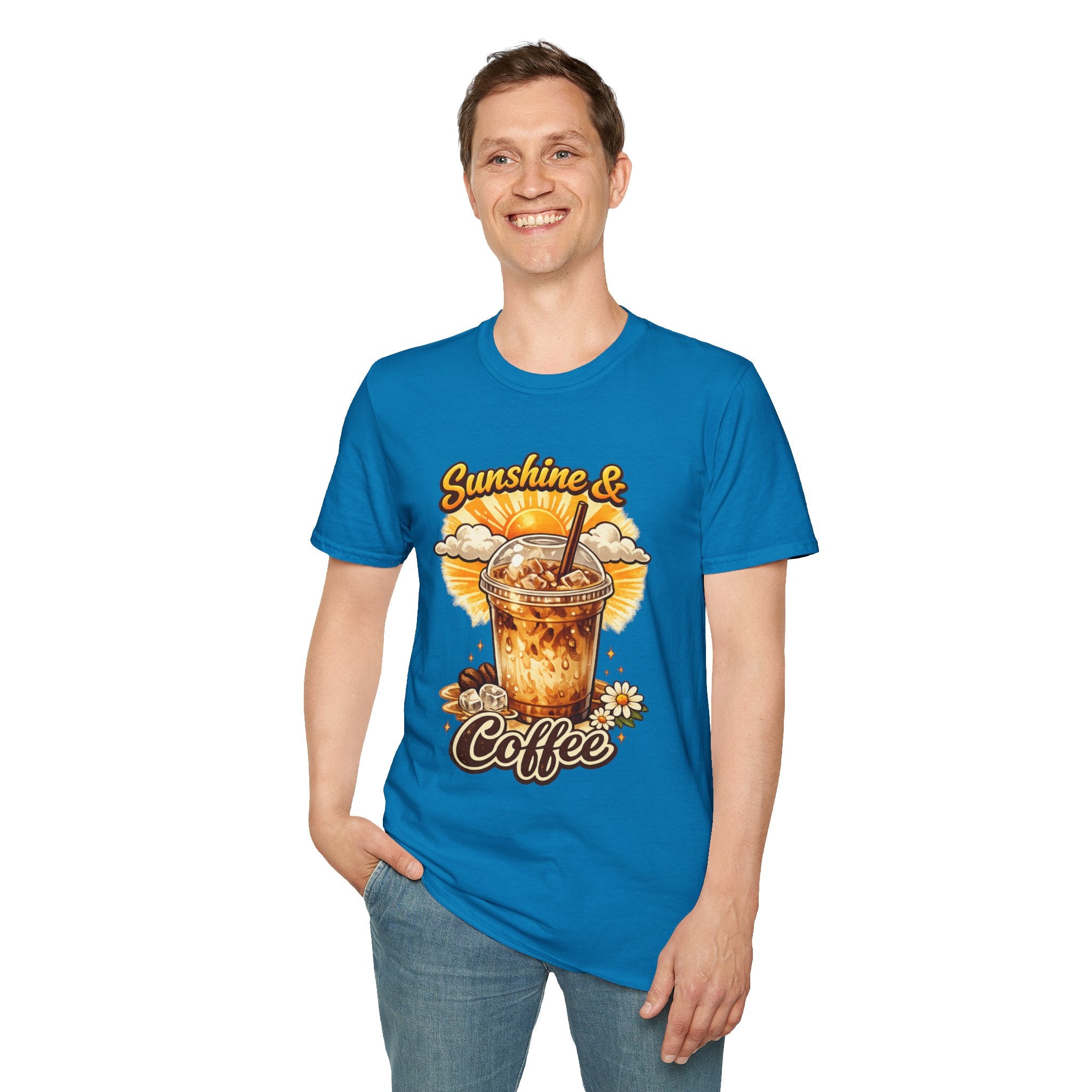 Sunshine & Iced Coffee T-Shirt — Summer Cafe Vibes Tee