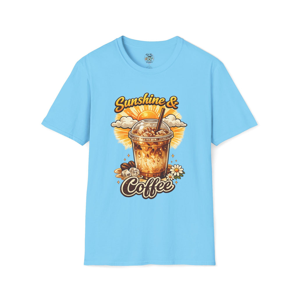 Sunshine & Iced Coffee T-Shirt — Summer Cafe Vibes Tee