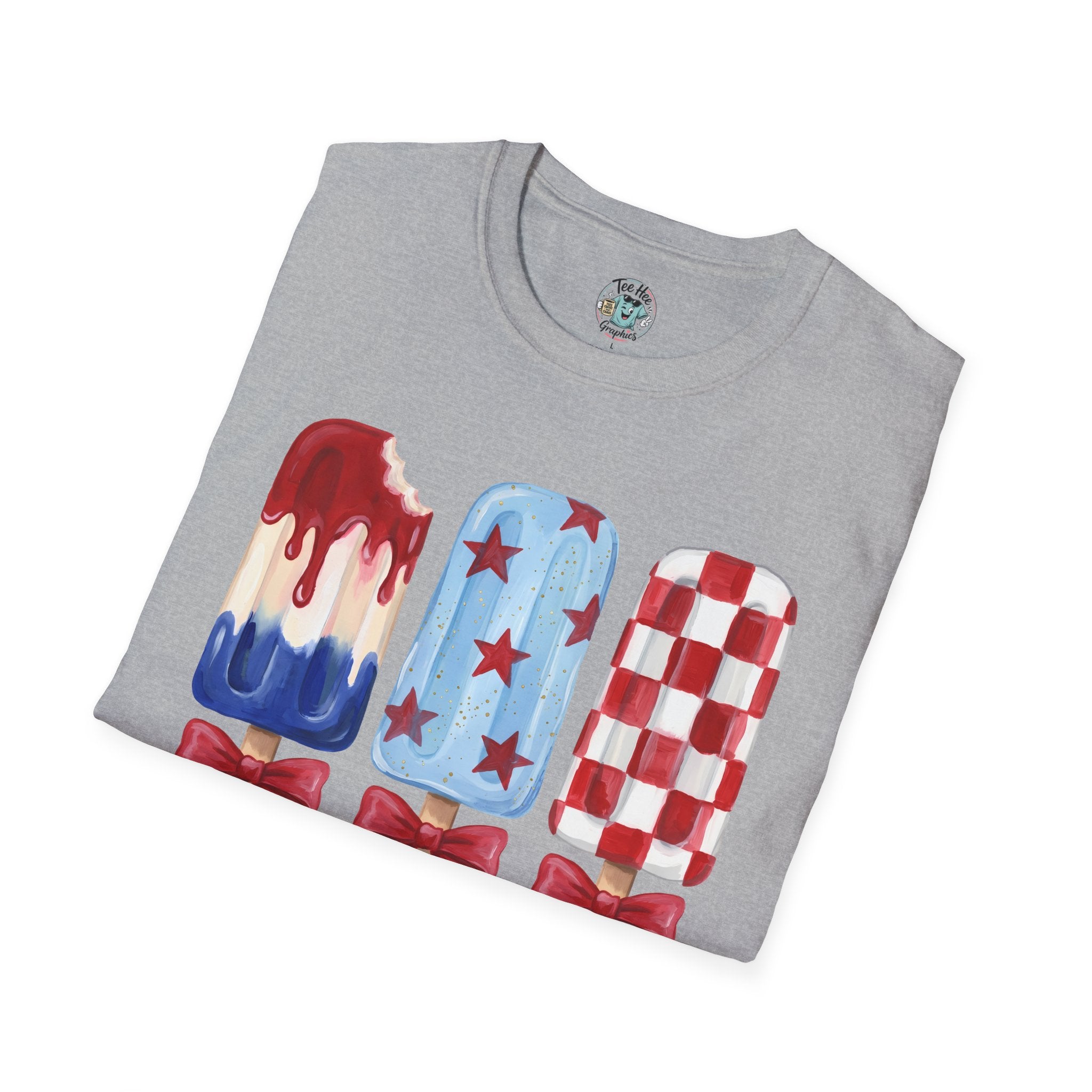 Sweet Freedom Popsicle T-Shirt — Red, White & Blue Stars