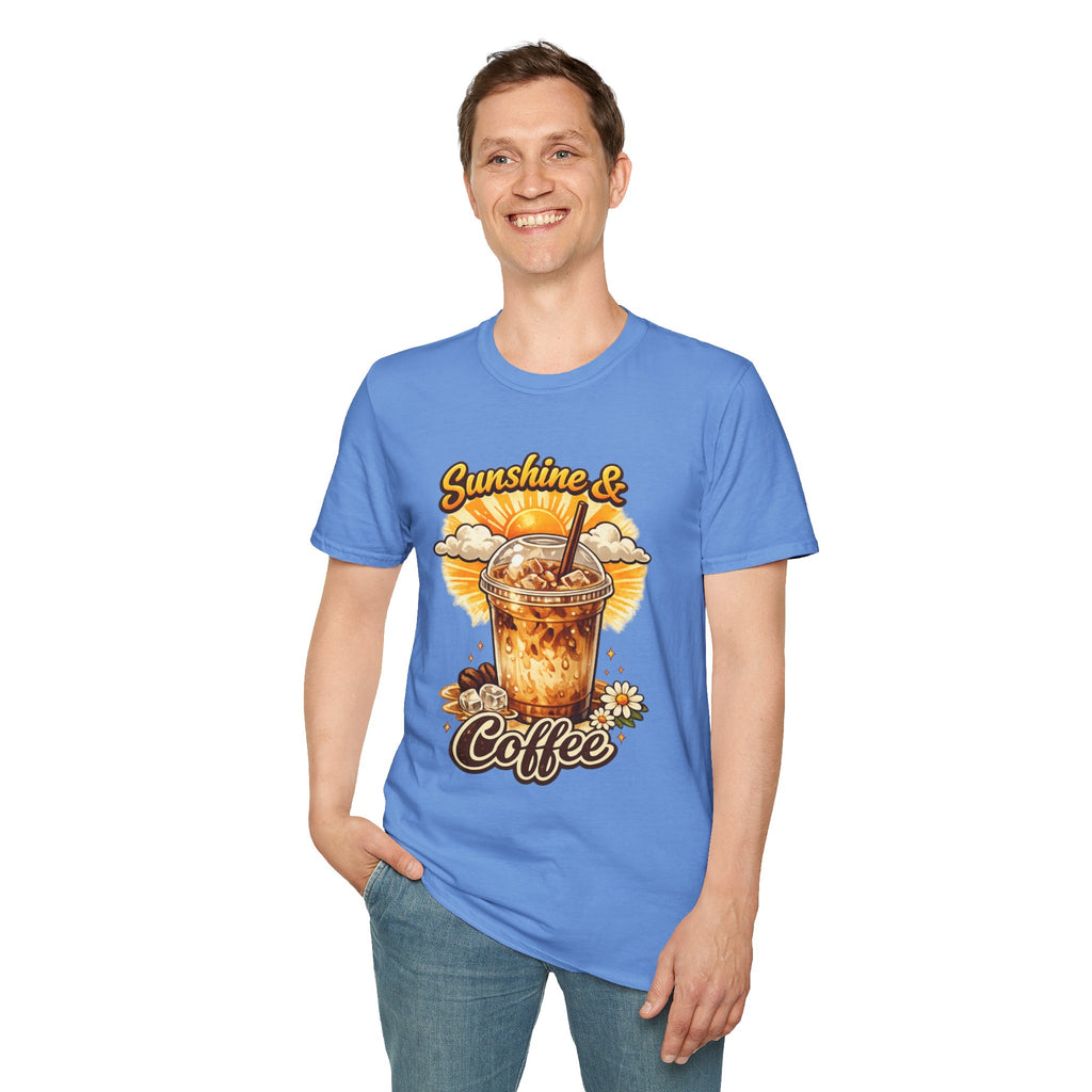 Sunshine & Iced Coffee T-Shirt — Summer Cafe Vibes Tee
