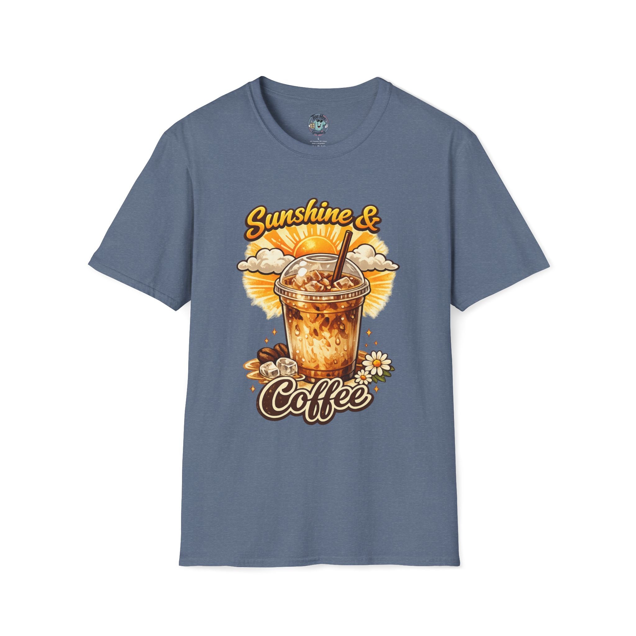 Sunshine & Iced Coffee T-Shirt — Summer Cafe Vibes Tee