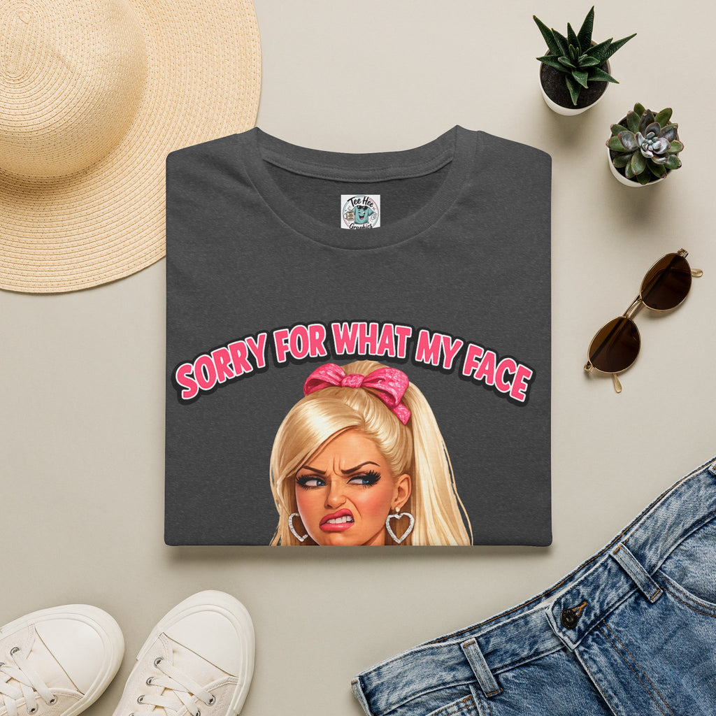 Graphic Tee — "Sorry For What My Face Does When You Talk" Sassy Barbie Vibe T-Shirt