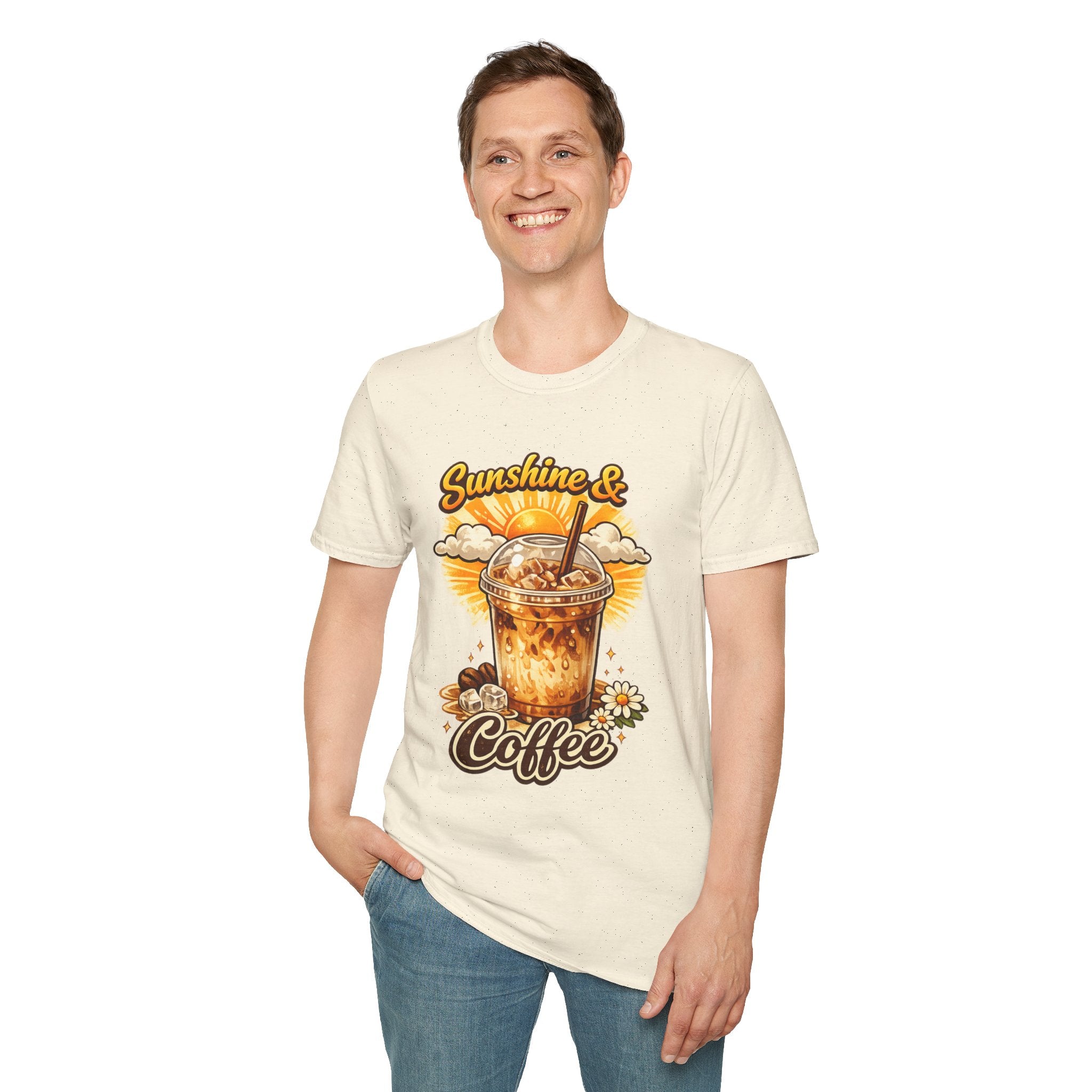 Sunshine & Iced Coffee T-Shirt — Summer Cafe Vibes Tee