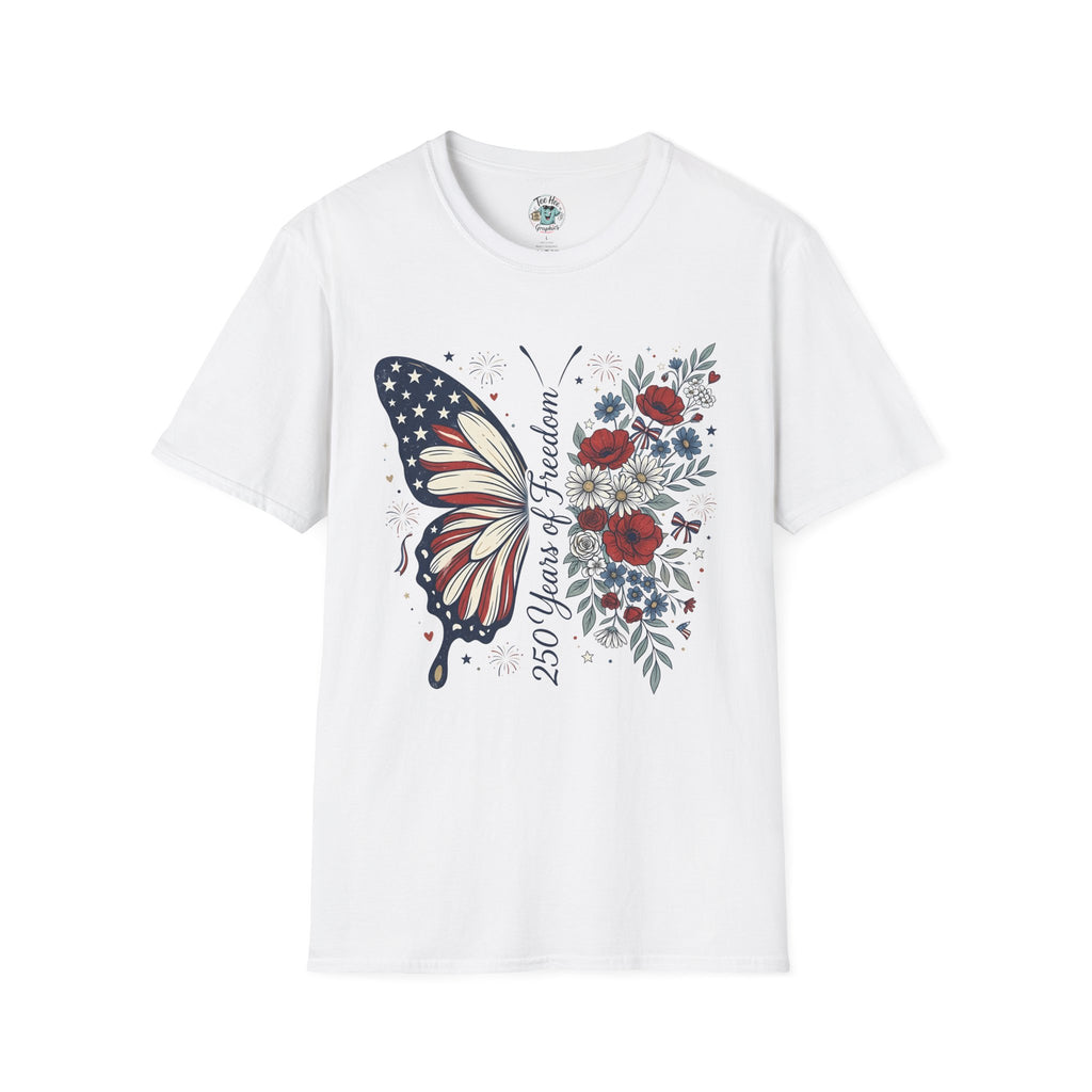 Patriotic Butterfly T-Shirt — 4th of July Freedom Floral Tee