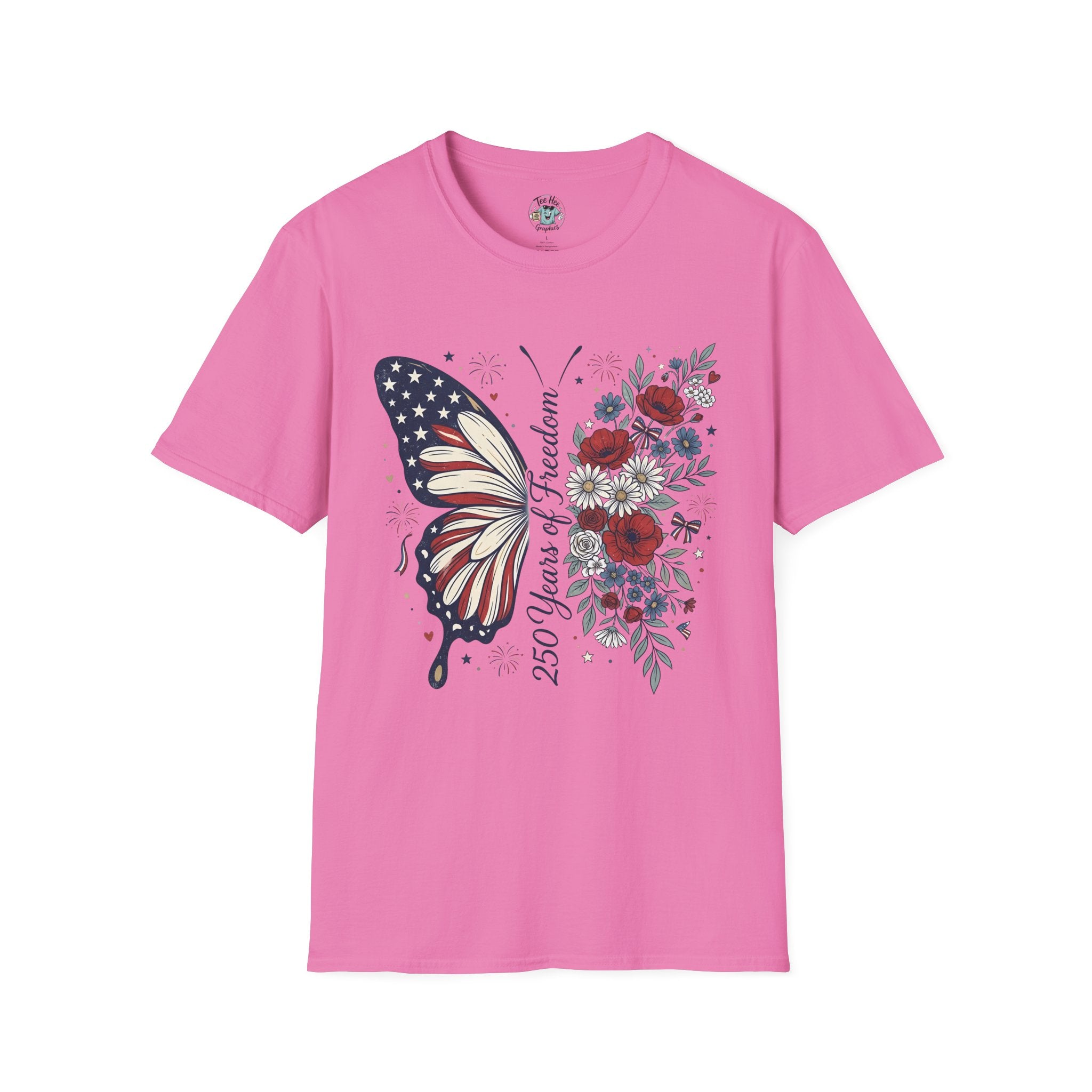 Patriotic Butterfly T-Shirt — 4th of July Freedom Floral Tee