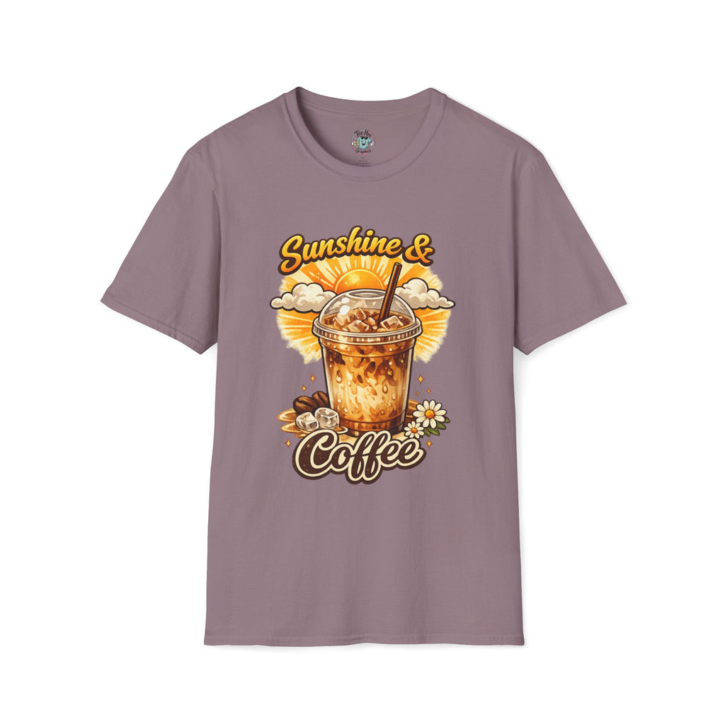 Sunshine & Iced Coffee T-Shirt — Summer Cafe Vibes Tee