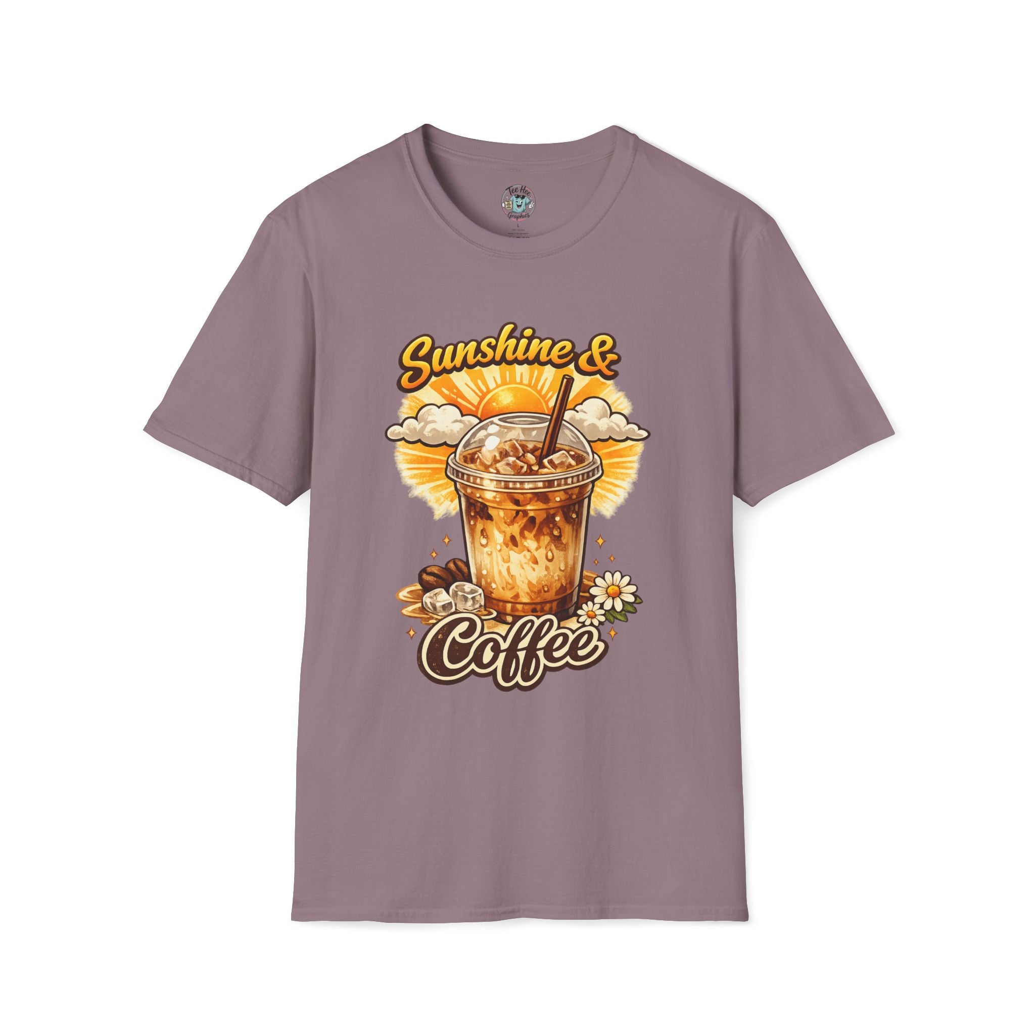 Sunshine & Iced Coffee T-Shirt — Summer Cafe Vibes Tee