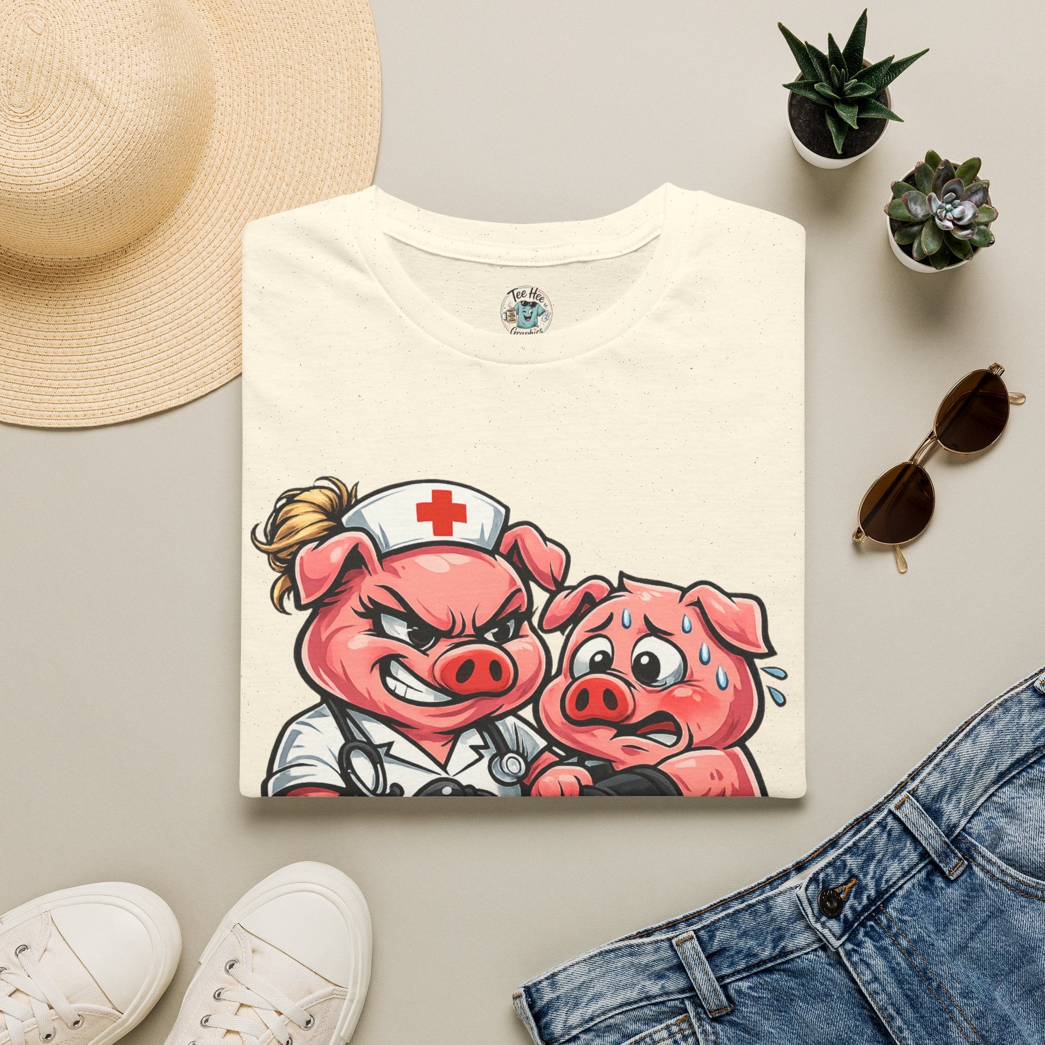 Cuff 'Em' Nurse Pig Graphic Tee