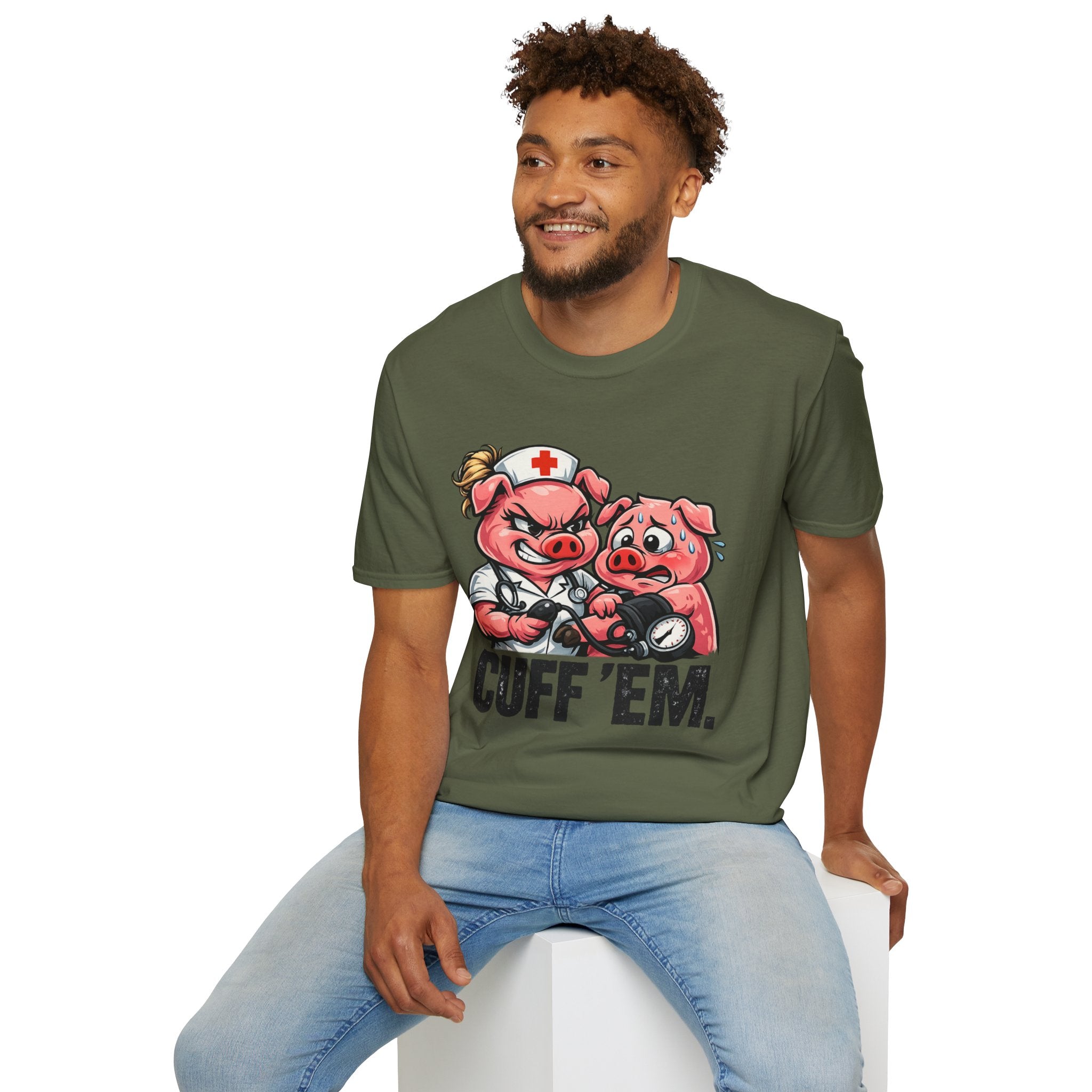 Cuff 'Em' Nurse Pig Graphic Tee