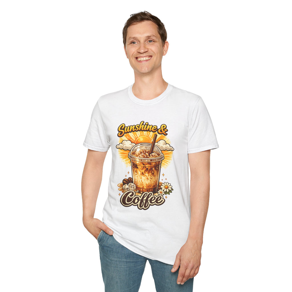 Sunshine & Iced Coffee T-Shirt — Summer Cafe Vibes Tee