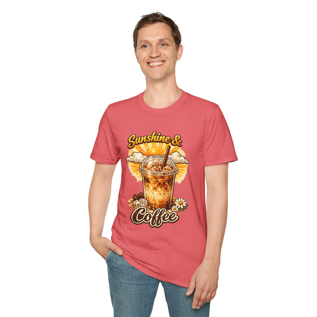Sunshine & Iced Coffee T-Shirt — Summer Cafe Vibes Tee