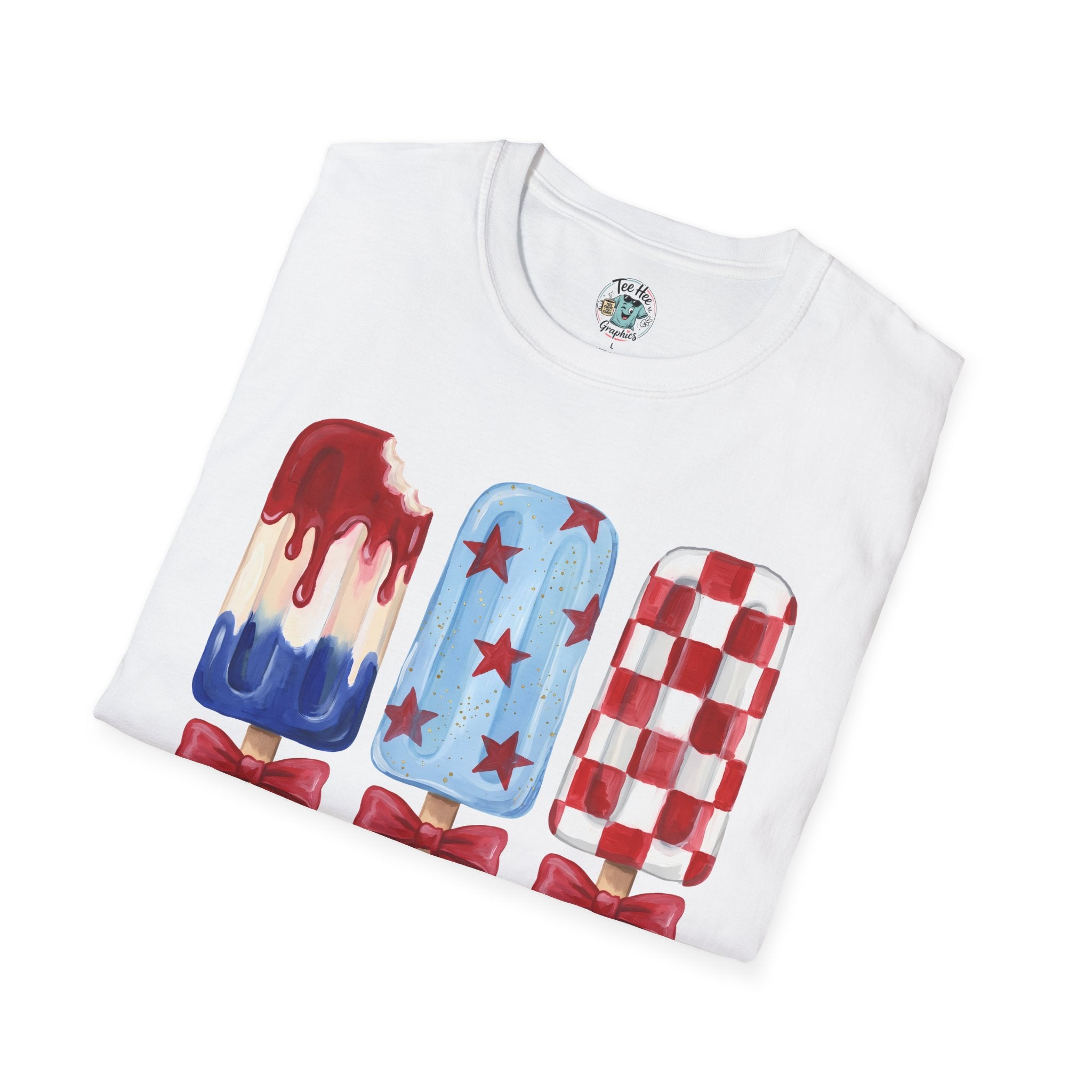 Sweet Freedom Popsicle T-Shirt — Red, White & Blue Stars