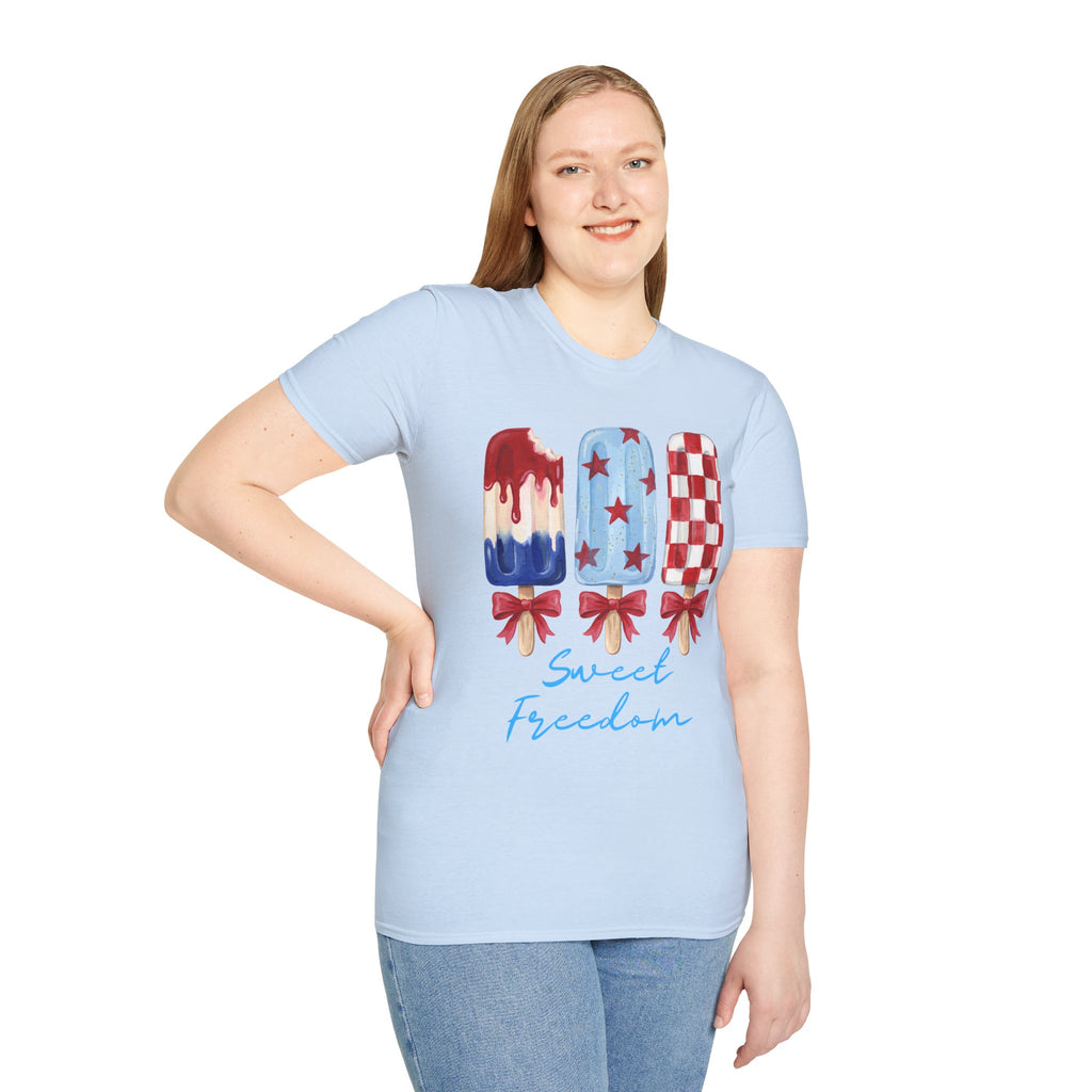 Sweet Freedom Popsicle T-Shirt — Red, White & Blue Stars