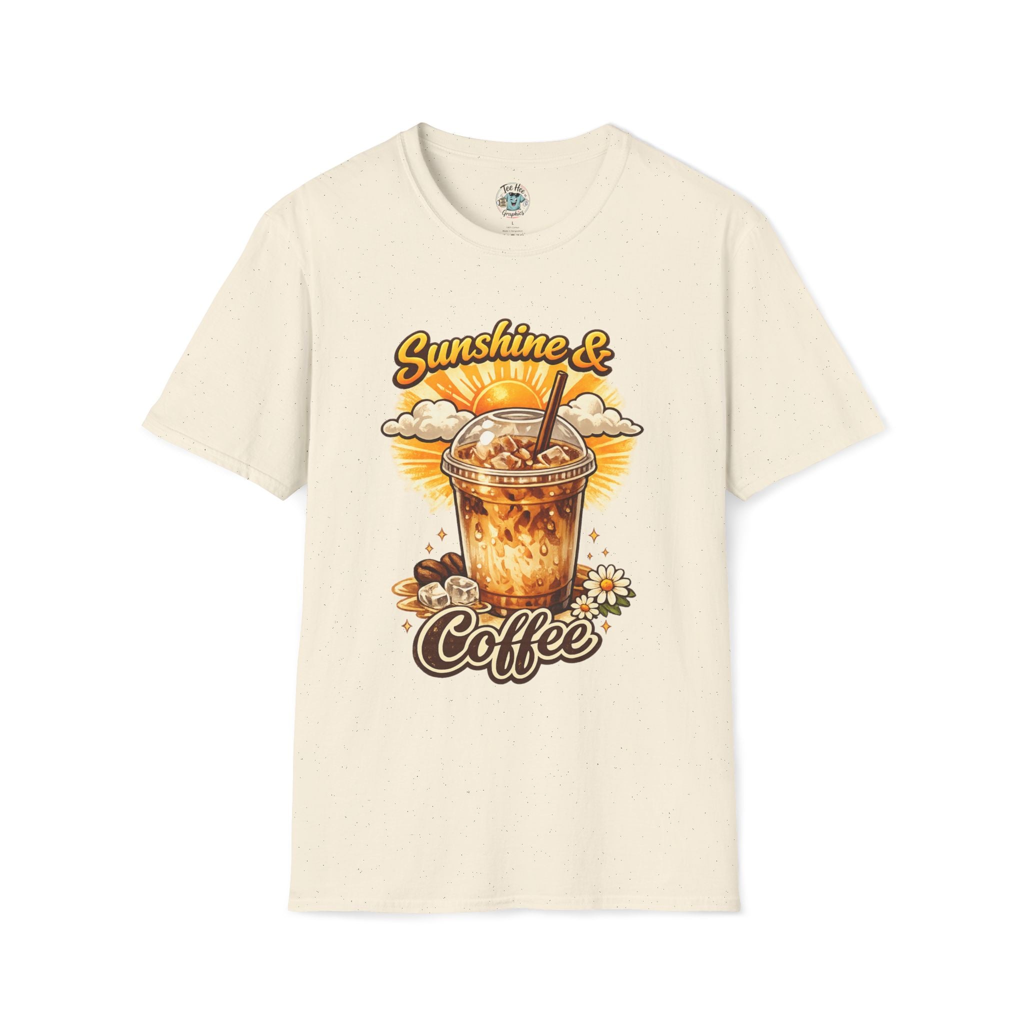 Sunshine & Iced Coffee T-Shirt — Summer Cafe Vibes Tee