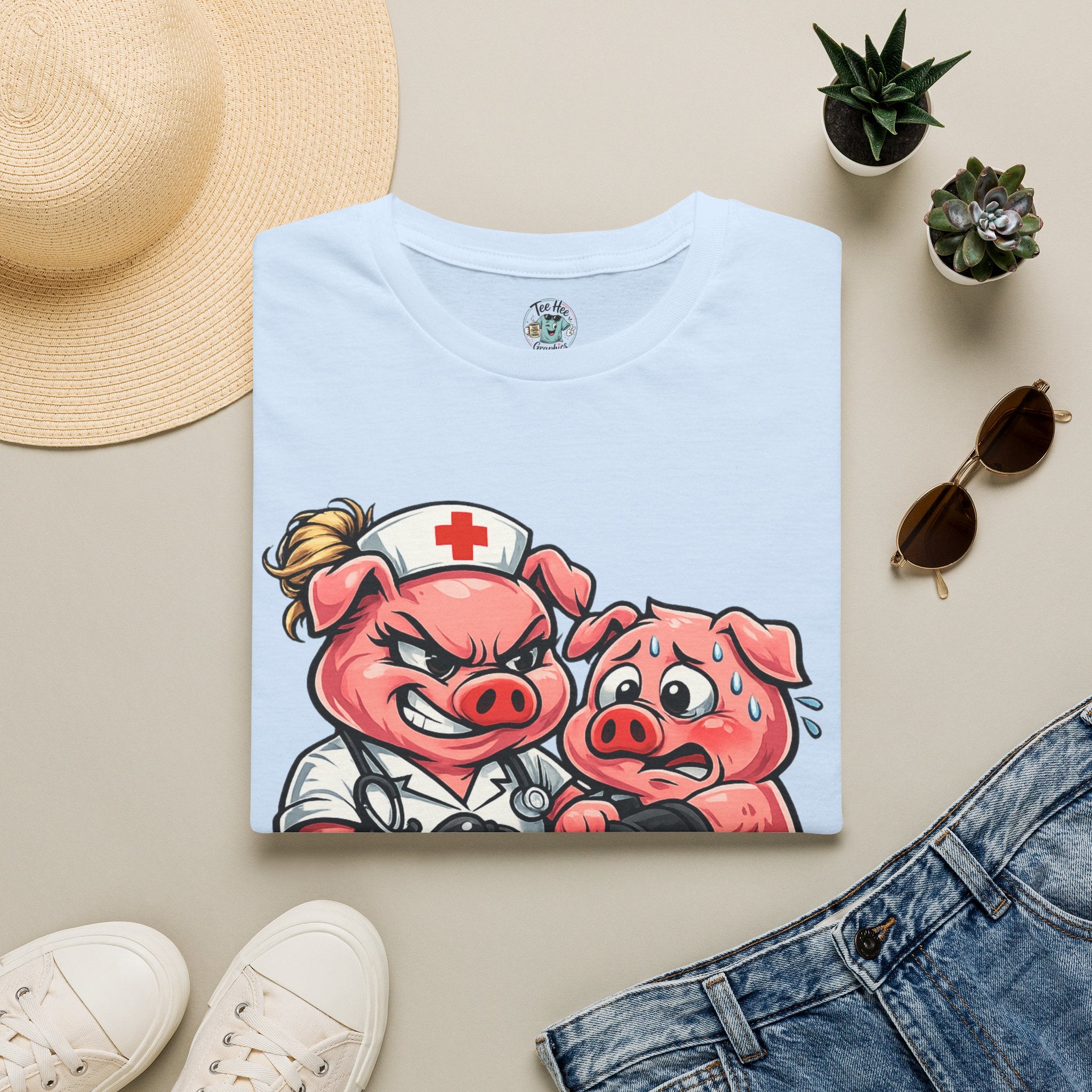 Cuff 'Em' Nurse Pig Graphic Tee
