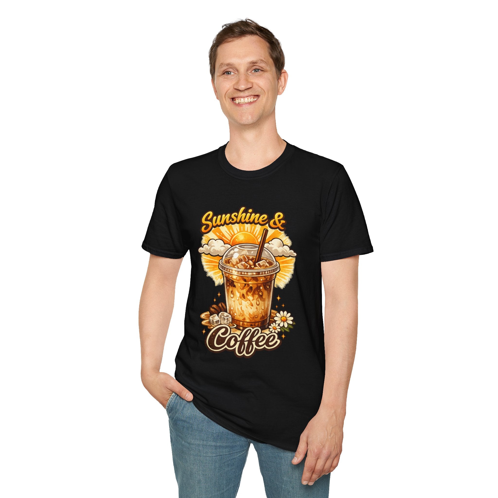 Sunshine & Iced Coffee T-Shirt — Summer Cafe Vibes Tee