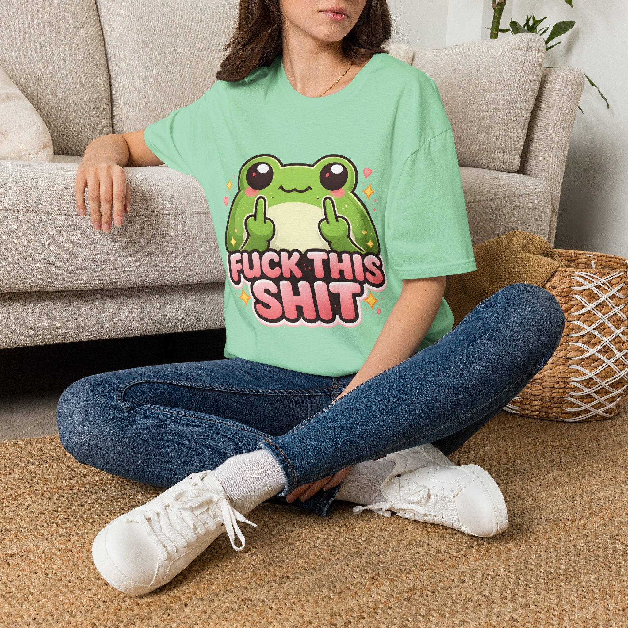 Fuck This Shit Cute Frog T-Shirt — Funny Frog Graphic Tee