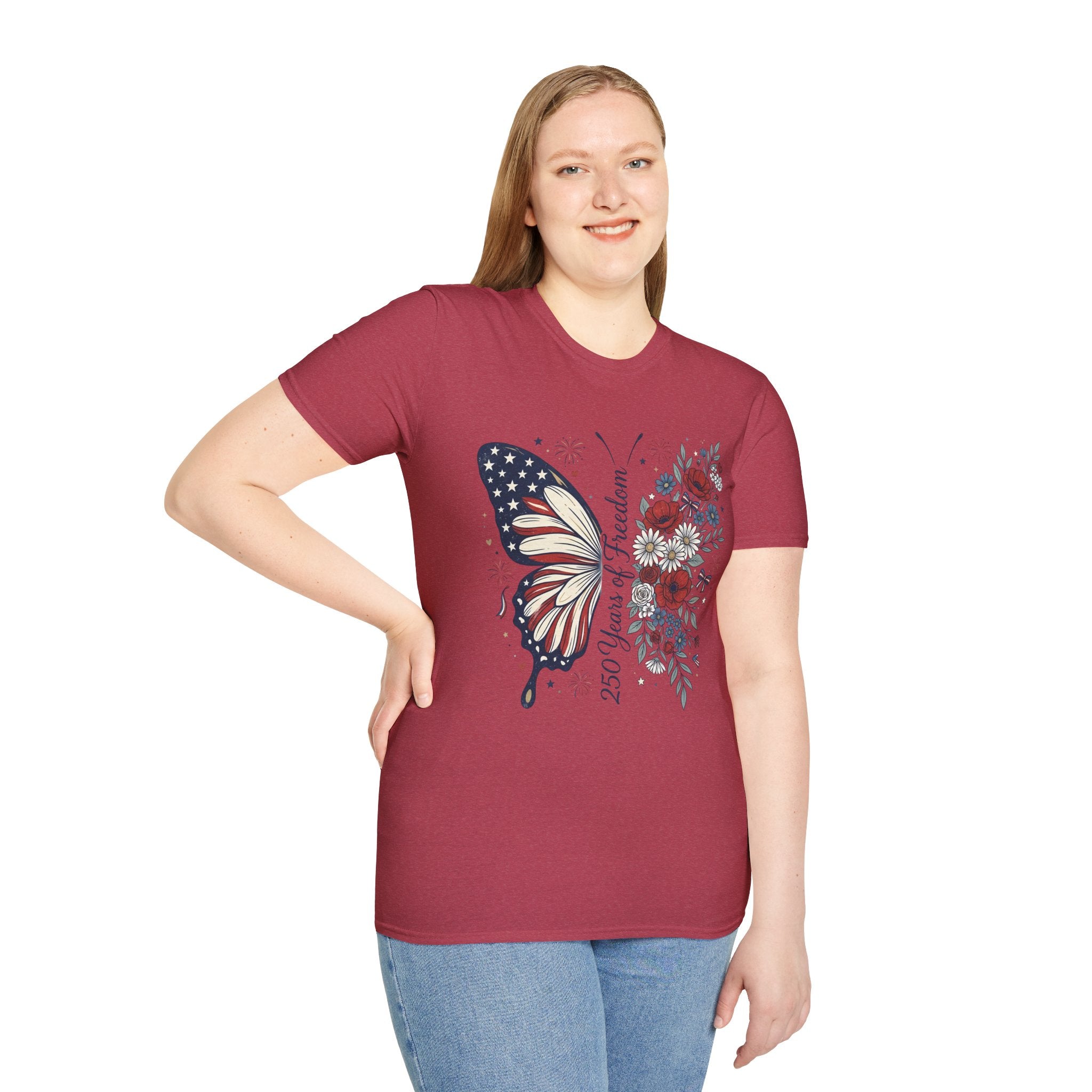 Patriotic Butterfly T-Shirt — 4th of July Freedom Floral Tee