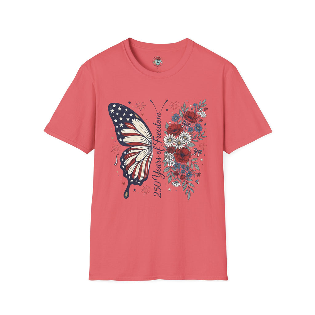 Patriotic Butterfly T-Shirt — 4th of July Freedom Floral Tee