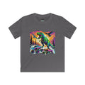 Kids T‑Shirt — Neon T‑Rex & Monster Truck Graphic